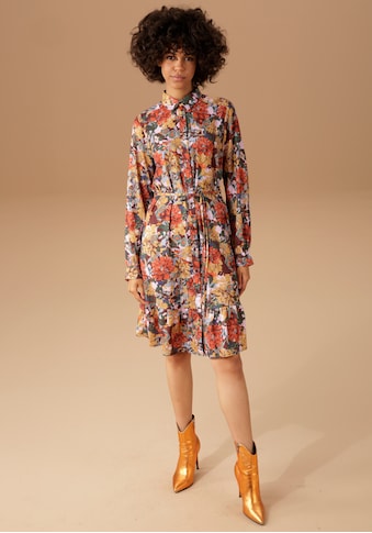 Aniston CASUAL Blusenkleid, (mit Bindeband), mit bunten Blumen bedruckt - NEUE KOLLEKTION kaufen