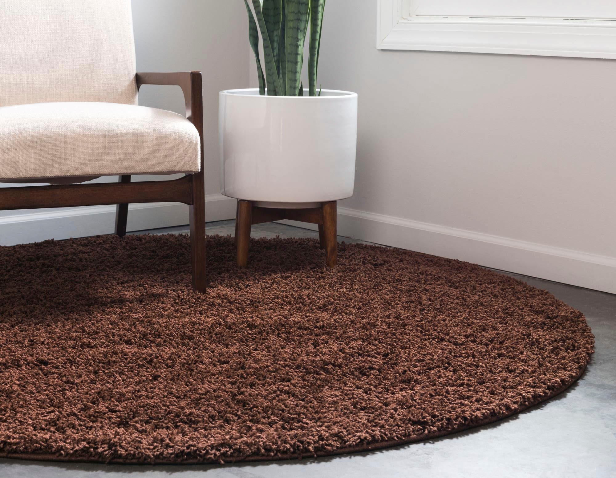 Myflair Möbel & Accessoires Hochflor-Teppich »Shaggy Shag«, rund, 38 mm Höhe, gewebt, Uni Farben, ideal im Wohnzimmer & Schlafzimmer