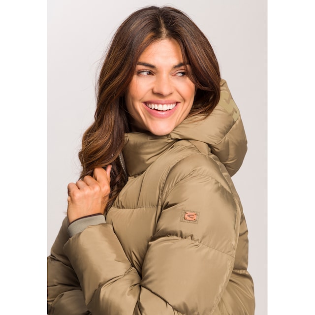 CAMEL Wintermantel Damen Steppjacke mit Kapuze Winterjacke Lang Outdoorjacke Parka Winddicht Wasserabweisend Mantel Damen