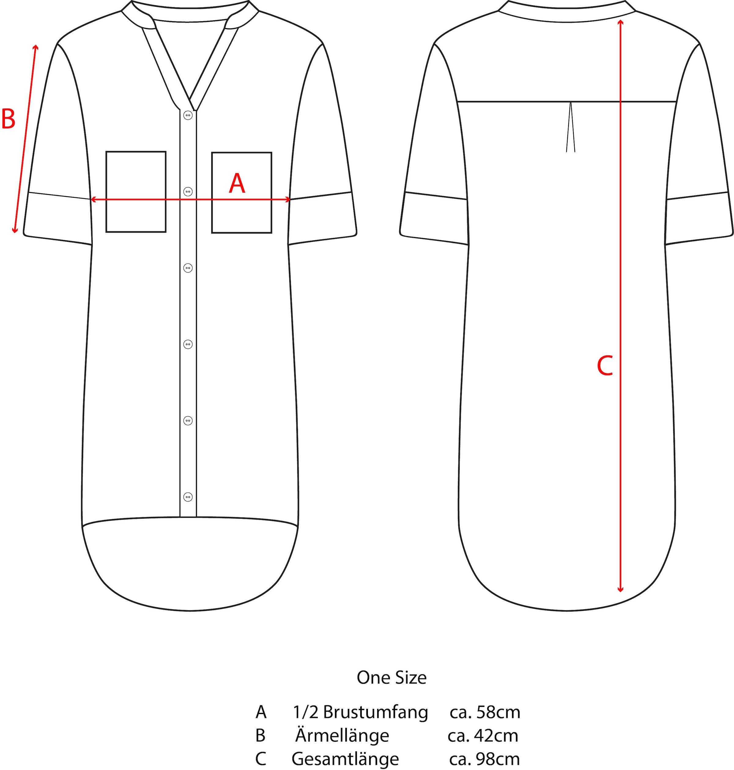 Zwillingsherz Longbluse »"Kida"« One Size, Streifen, Knopfleiste, Brusttaschen, 3/4-Arm