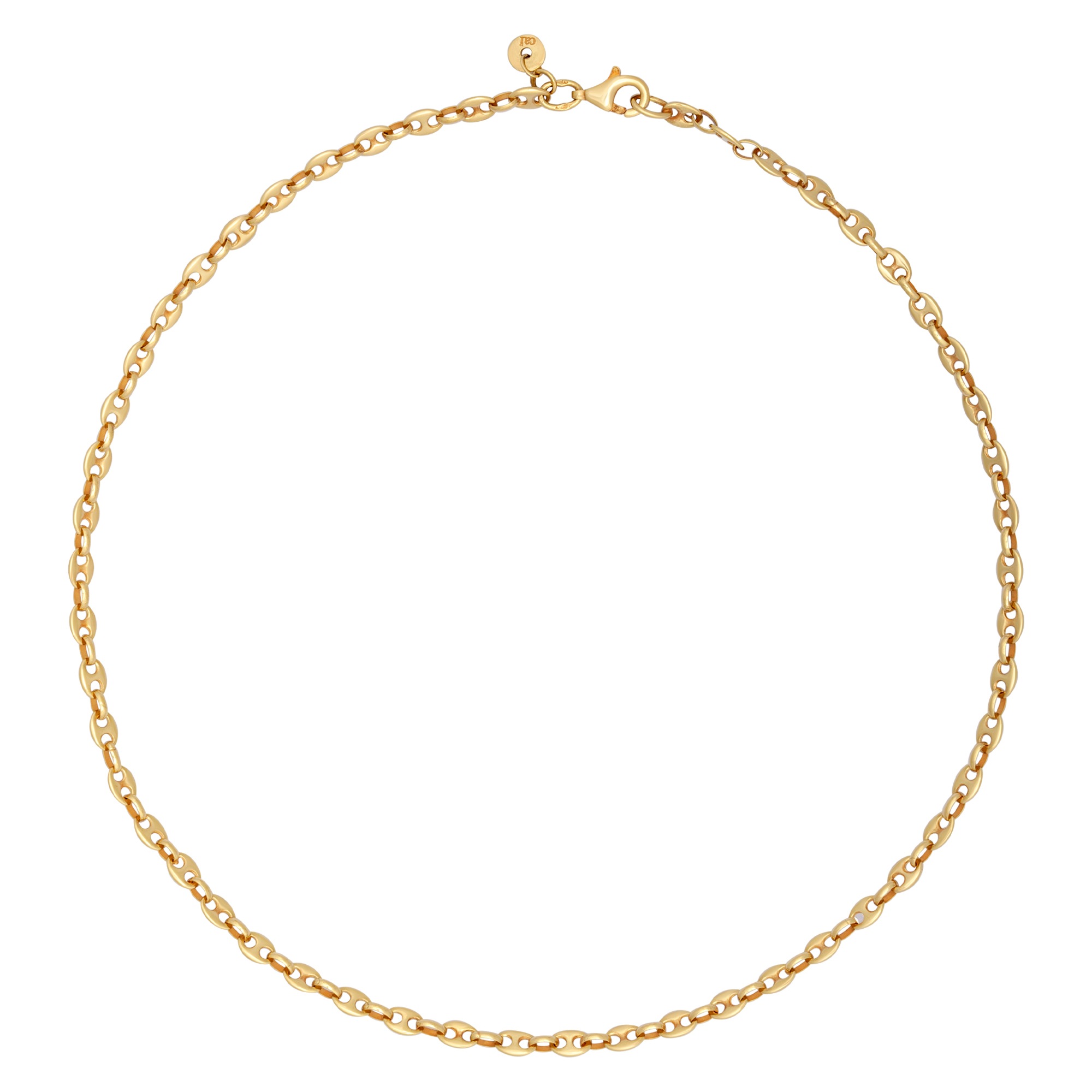Collierkettchen „925 Silber vergoldet Choker Kaffeebohnenkette“ gelb 35cm