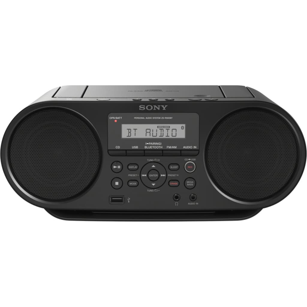 Sony Boombox »ZS-RS60BT«, (Bluetooth-NFC AM-Tuner-FM-Tuner-UKW mit RDS 4 W)