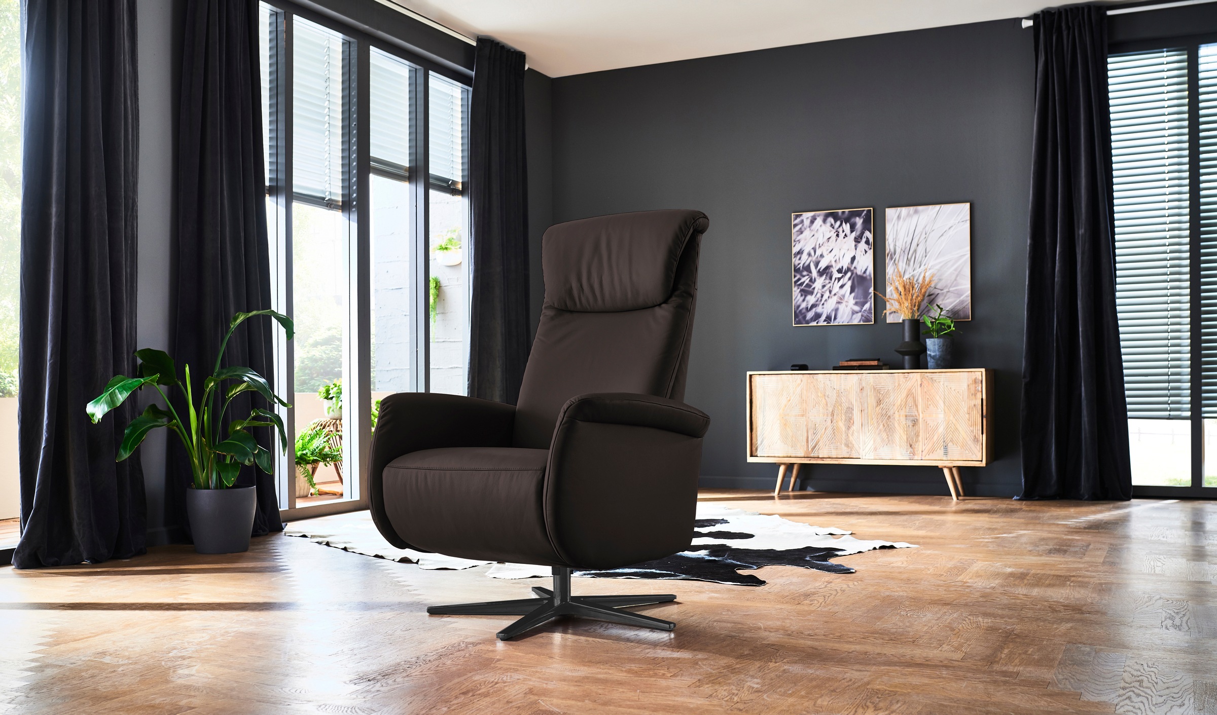 PLACES OF STYLE Relaxsessel »Cartore Fuß schwarz, manuelle oder motorische günstig online kaufen