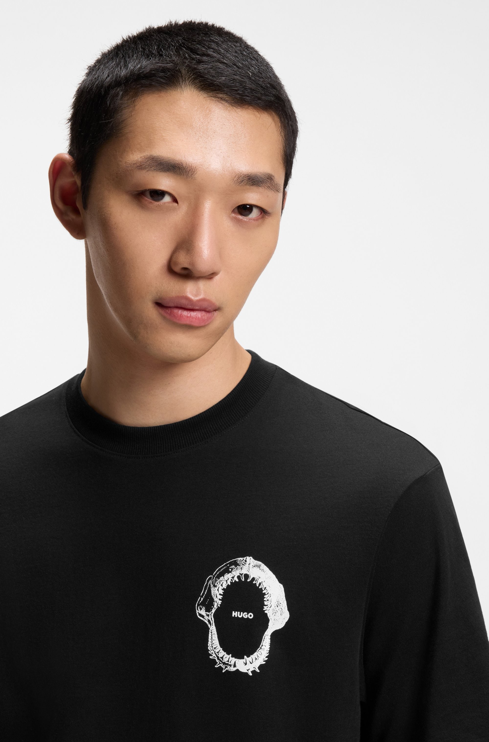 HUGO Blue T-Shirt Regular Fit, Rückdruck, Rundhalsausschnitt