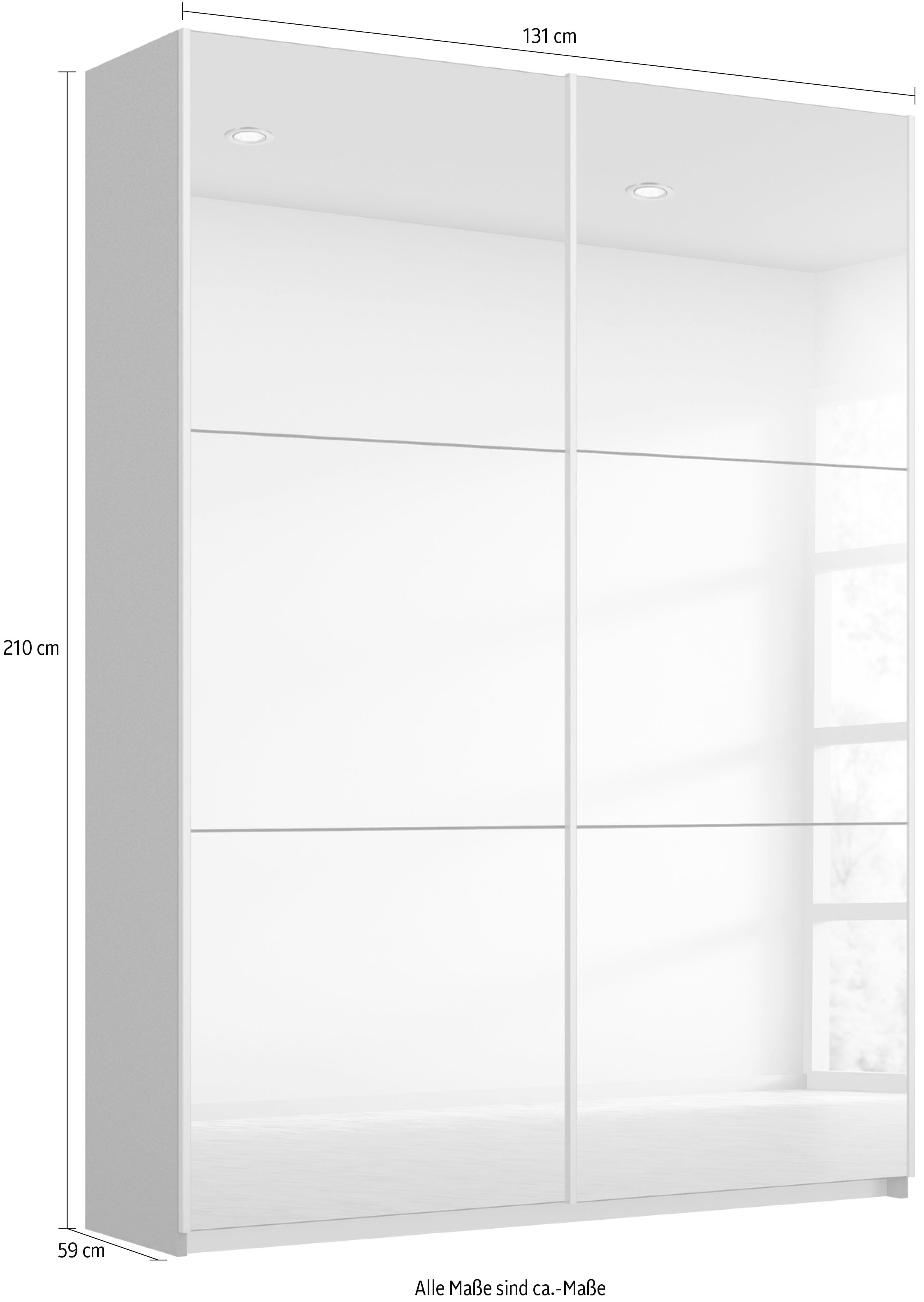rauch Schwebetürenschrank »Kleiderschrank Schrank Garderobe REFLECT«, inkl. praktischer Innenausstattung mit viel Stauraum MADE IN GERMANY