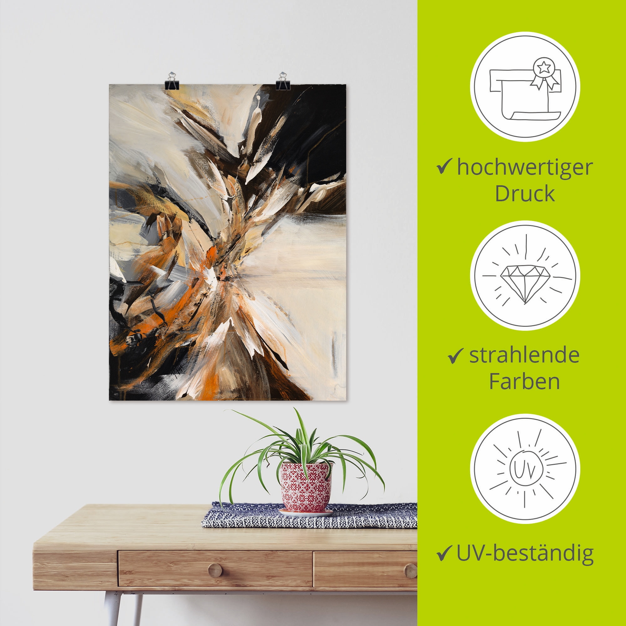 Artland Wandbild »Abstrakt IV«, Gegenstandslos, (1 St.), als Leinwandbild, Poster in verschied. Größen