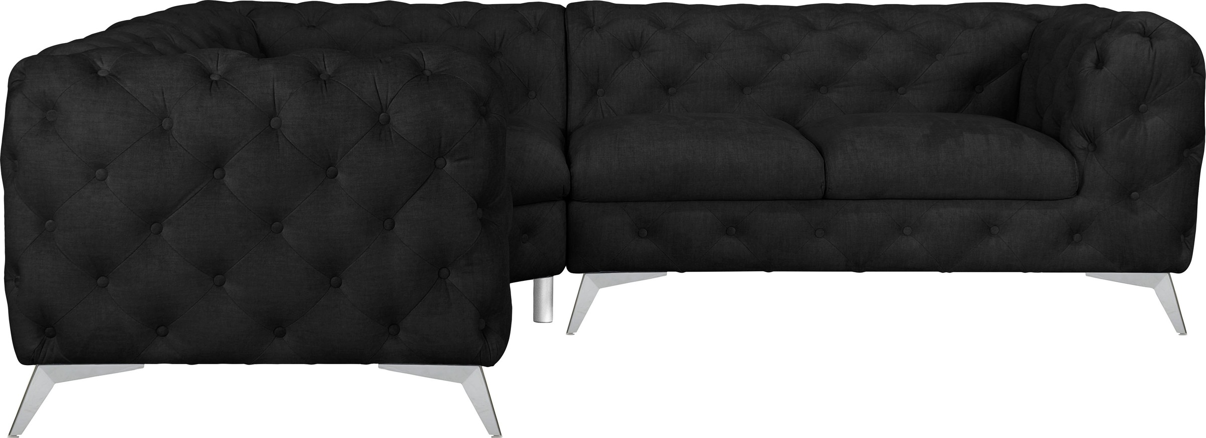 Leonique Chesterfield-Sofa »Ecksofa GLYNIS L-Form mit Wellenunterfederung, günstig online kaufen