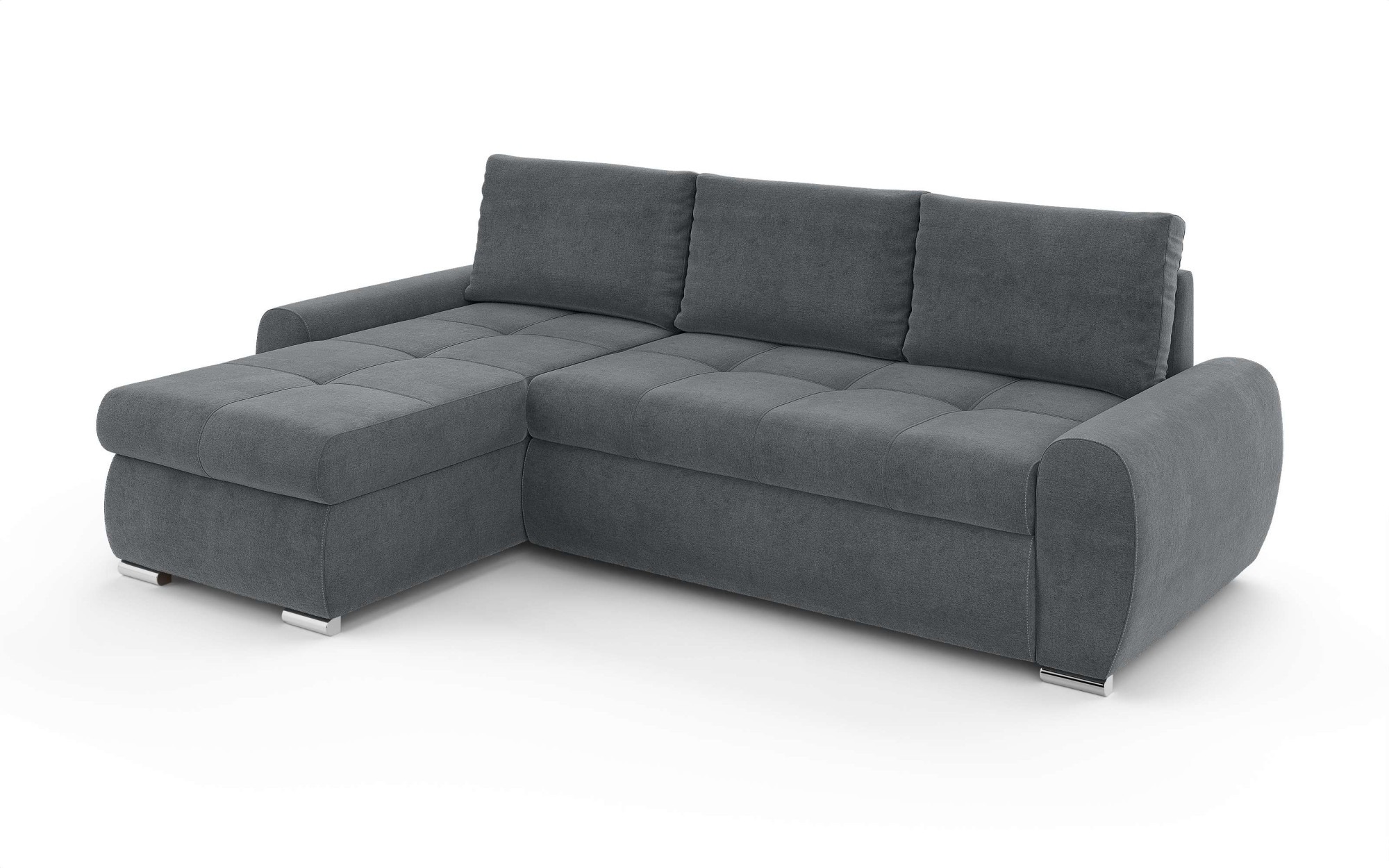 INOSIGN Ecksofa »HAVERHILL Schlafsofa mit Bettkasten, Maße B/H/T: 237/89/166 cm«, L-Form mit Recamiere links oder rechts bestellbar, Wellenunterfederung