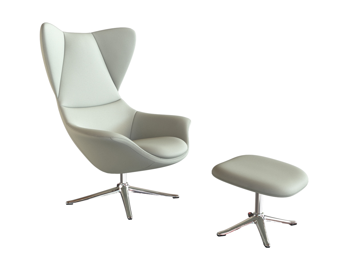 FLEXLUX Polsterhocker »Stilo Fußstütze, für Beinauflage zur besseren Entspannung,«, Fuß Aluminium, Fußhocker für Drehsessel