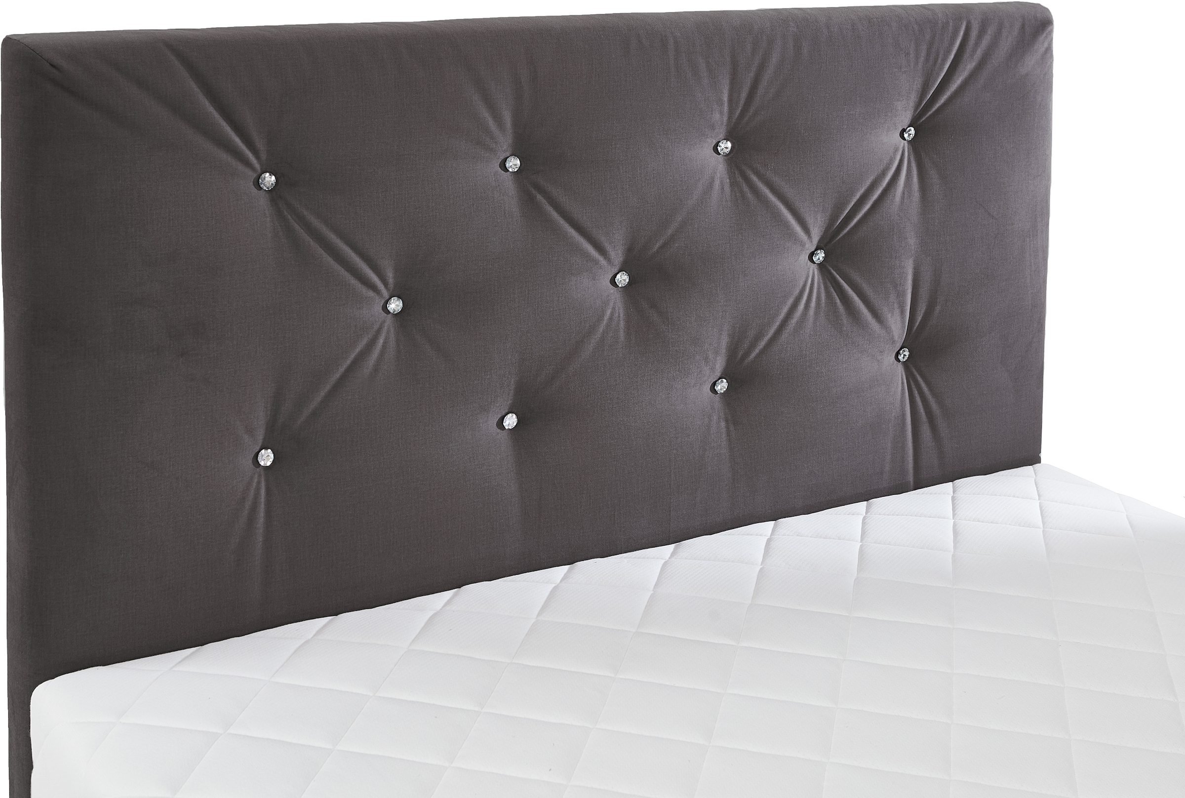 ATLANTIC home collection Boxbett »CELIA im hochwertiger Samtoptik« mit Taschen-Federkernmatratze, Bettkasten und Strass-Steinen