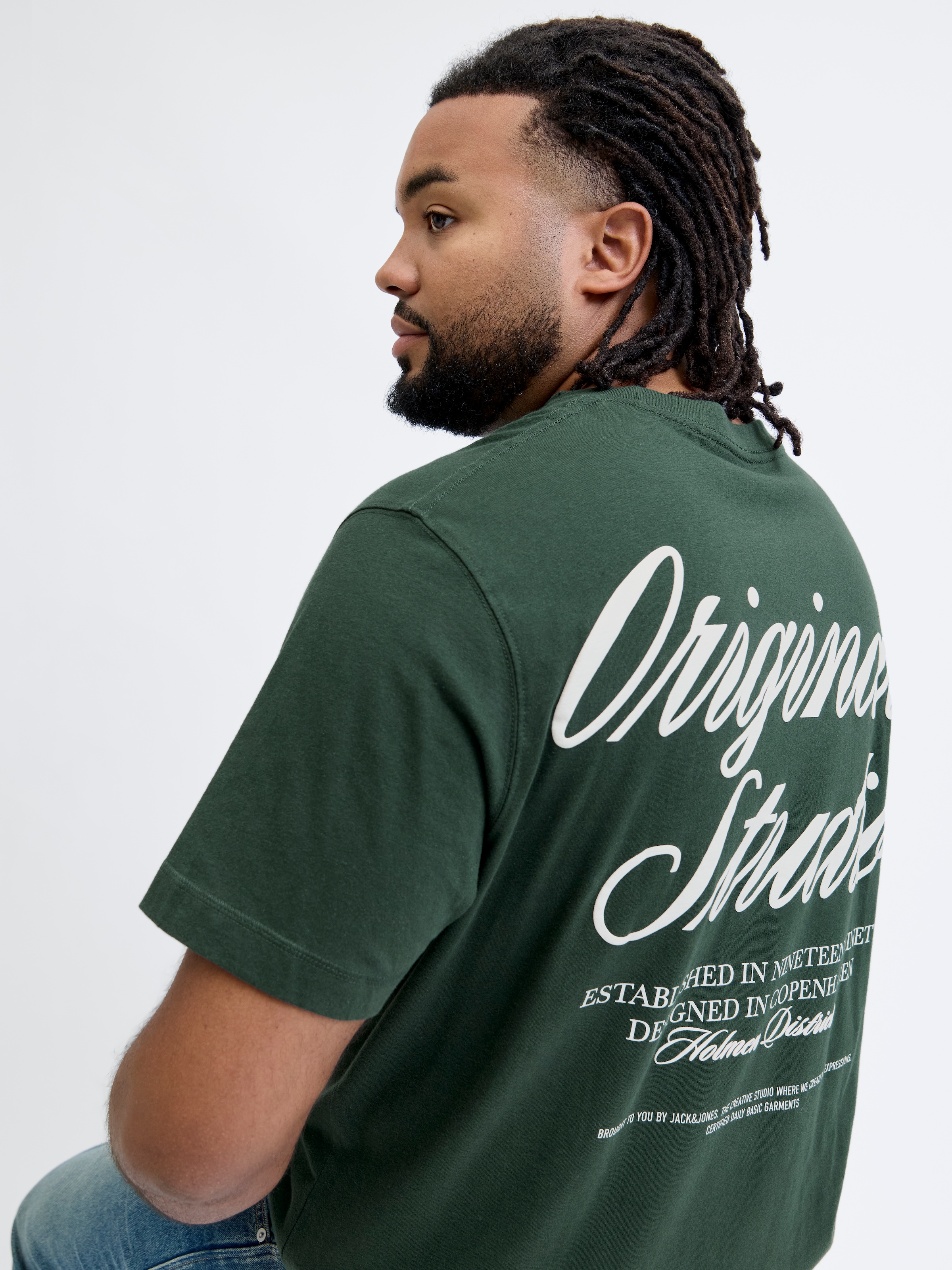 Jack & Jones PlusSize Kurzarmshirt »JORNORREBRO TYPO TEE SS CREW NECK  PLS« Baumwolle, regular fit
