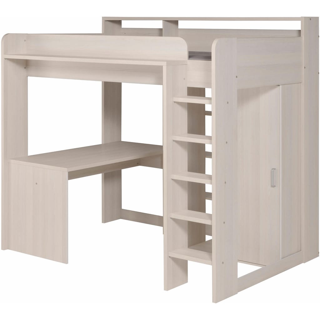 Parisot Hochbett »Higher«, inkl. Schrank, Schreibtisch und Regal