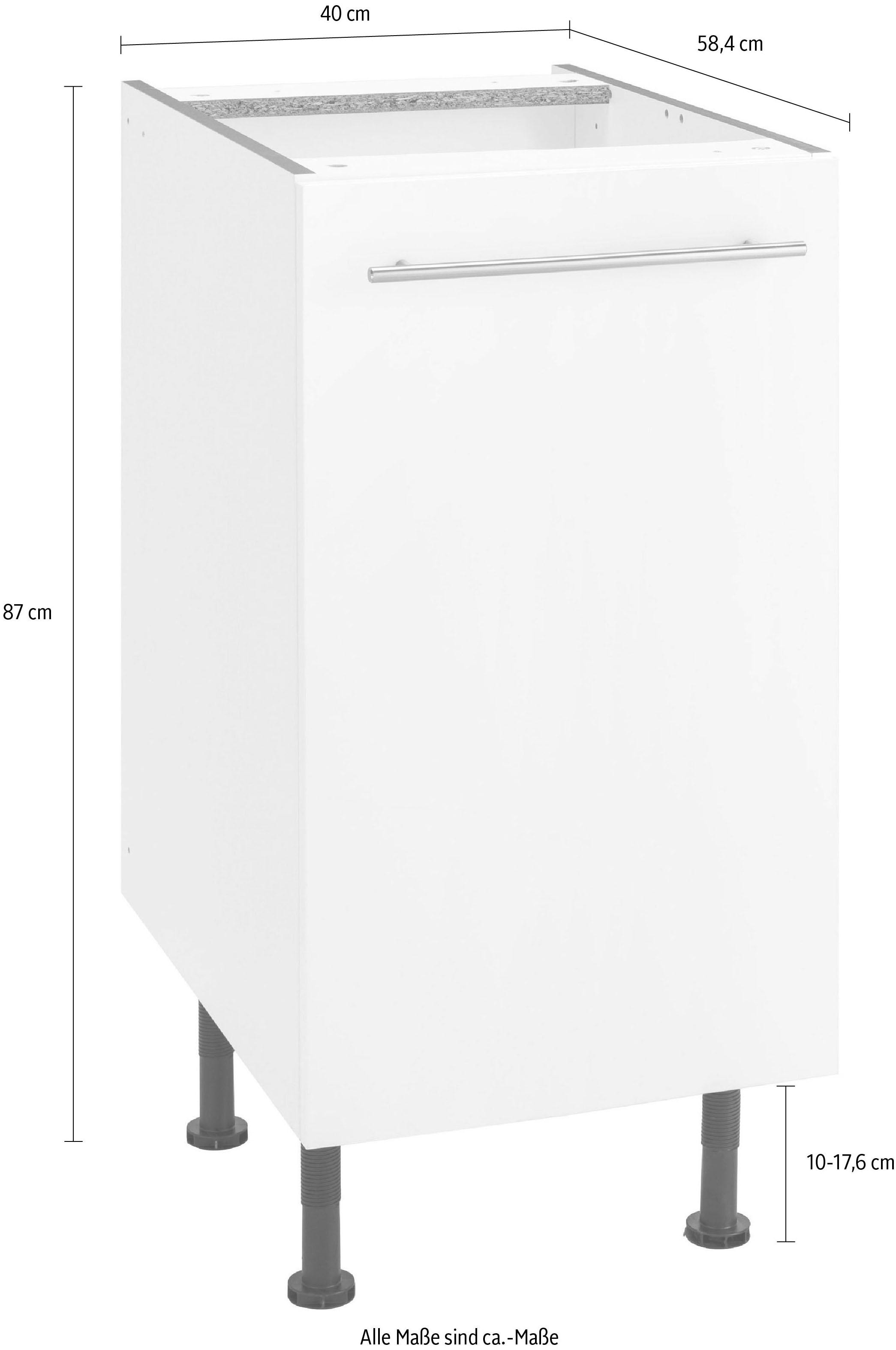 OPTIFIT Unterschrank »Bern«, 40 cm breit, mit 1 Tür mit höhenverstellbaren Füßen, mit Metallgriff