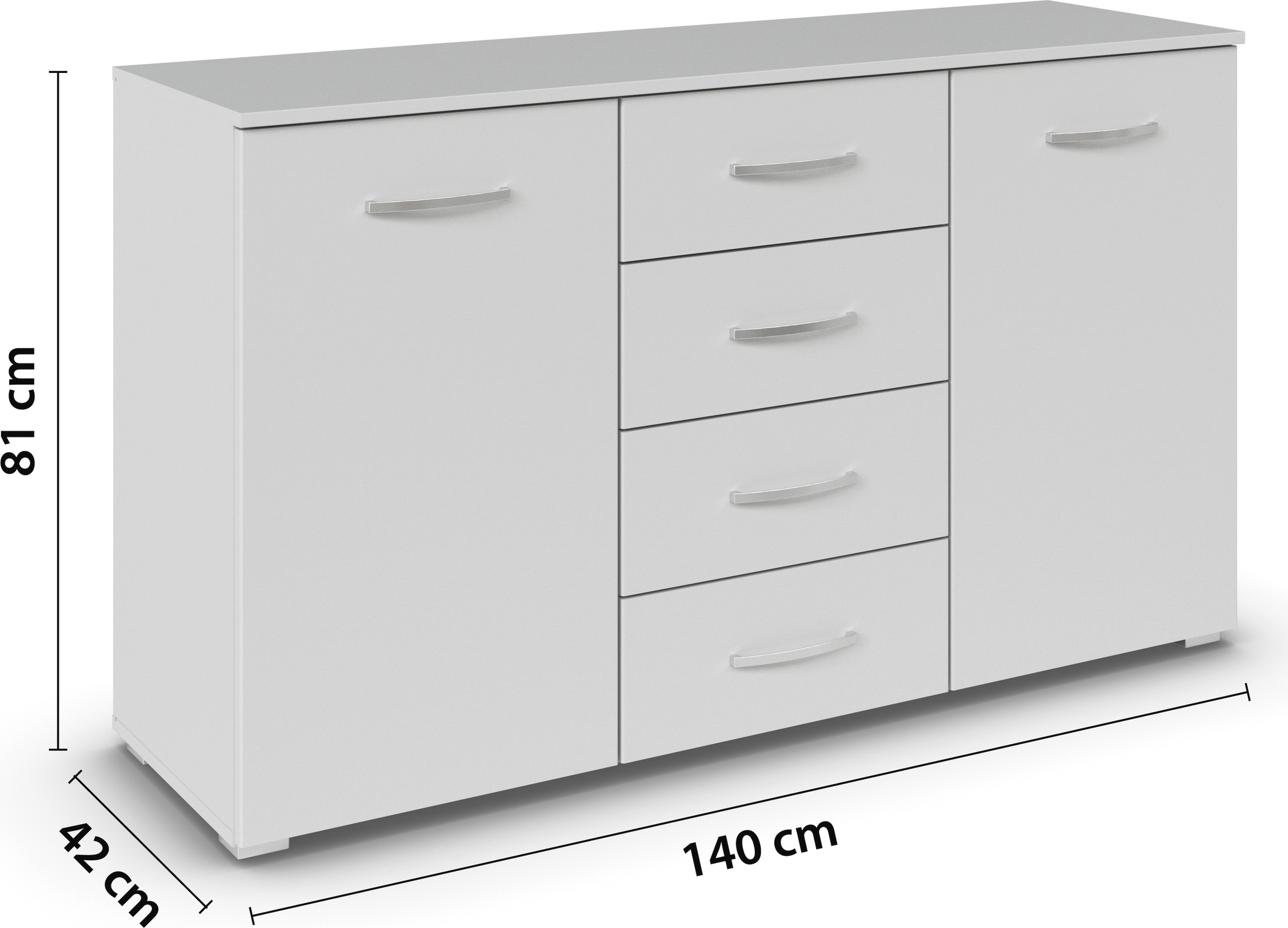 rauch Kombikommode »Pure by Aditio«, im minimalistischem Design, 4 Schubladen mit Softclose-Funktion