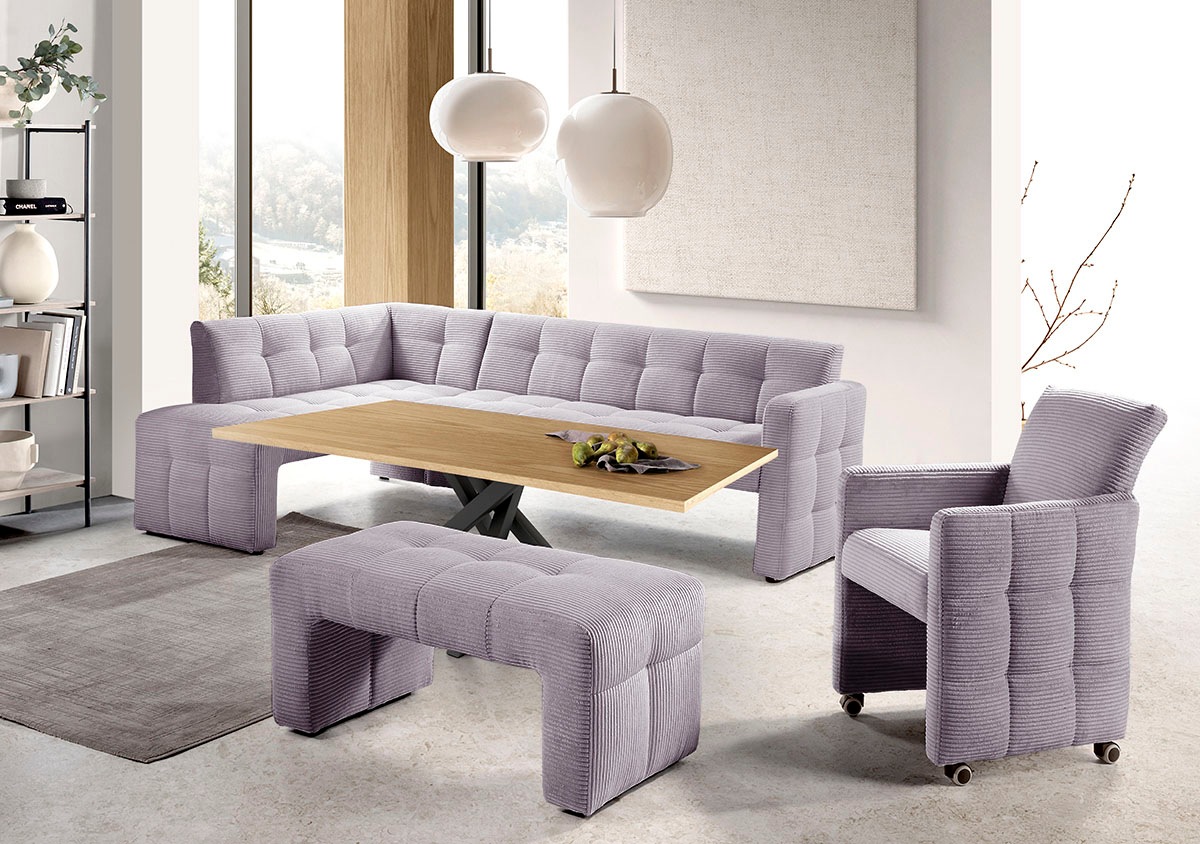 exxpo - sofa fashion Essbank »Barista, bequem und elegant, hohe Bodenfreiheit,«, Eckbank Barista bequem und elegant, hochwertige Detailverarbeitung