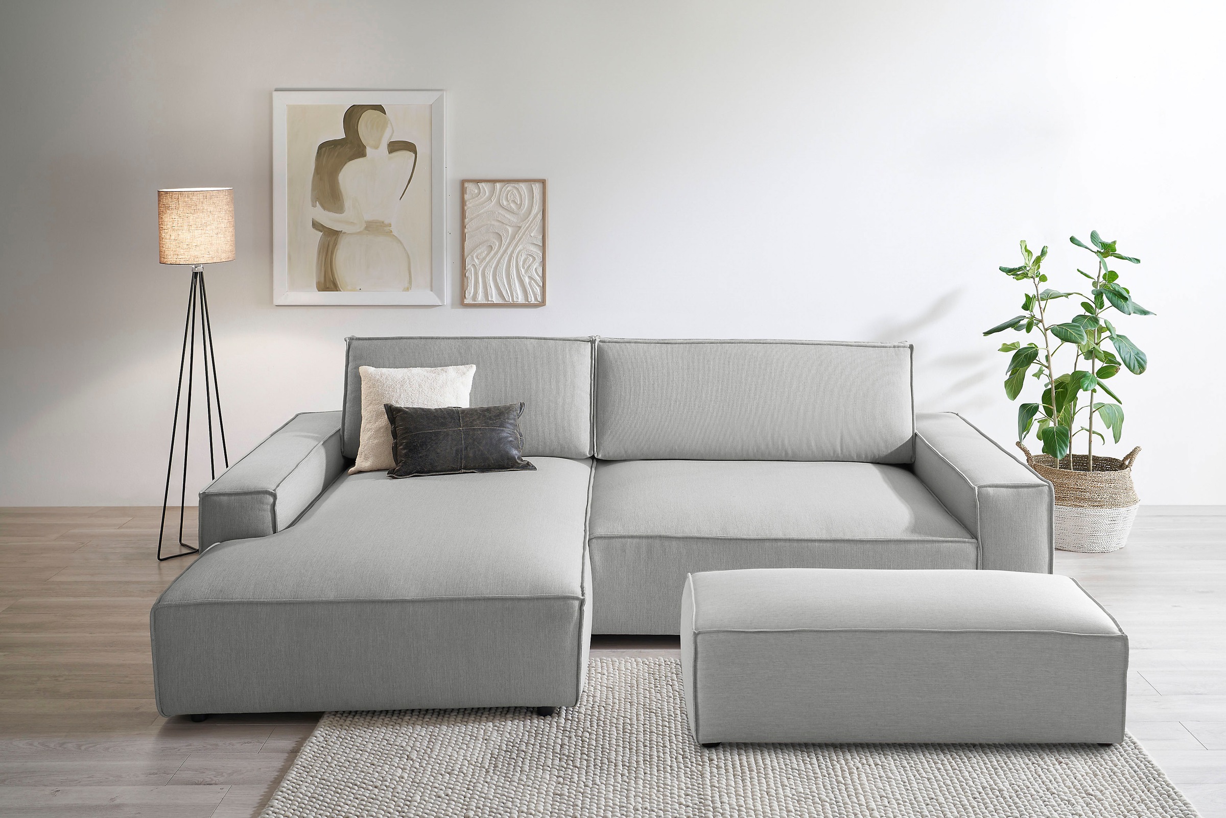 Home affaire Polsterecke »NEU: SHERWOOD XXL tief, L-Form mit Schlaffunktion günstig online kaufen