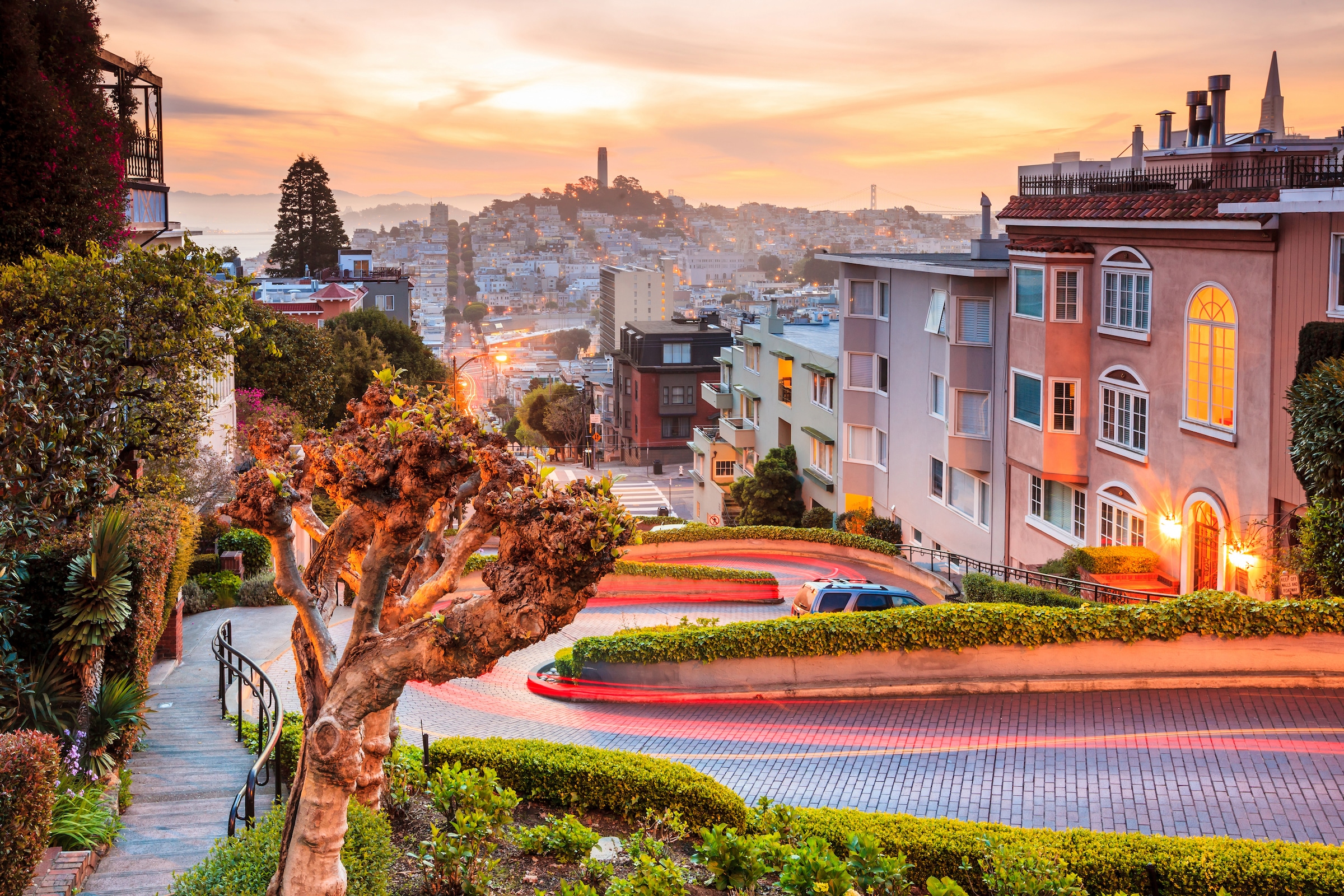Fototapete »Lombard Street in San Francisco« glatt bunt Vlies