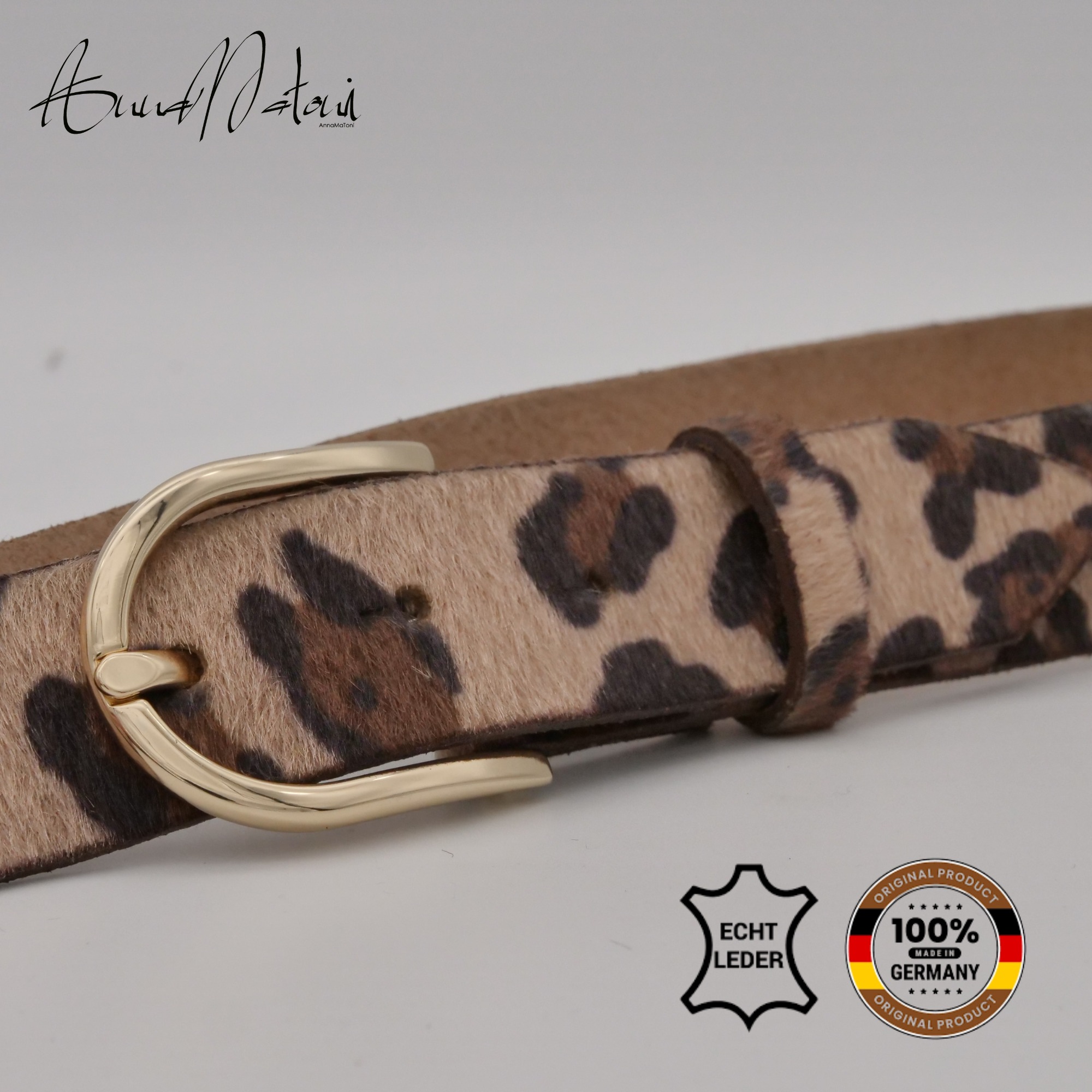 AnnaMatoni Ledergürtel »AnnaMatoni Damen Ledergürtel in hochwertigem Kunstfell in Leo«