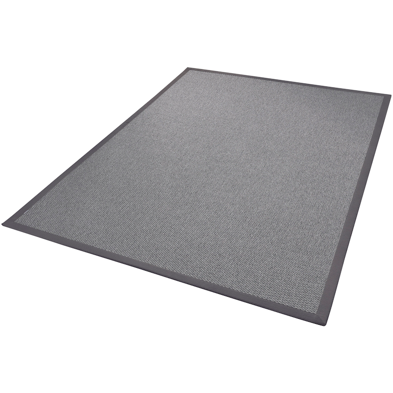 DEKOWE Teppich »Naturana Panama Spezial« rechteckig 8 mm Höhe Flachgewebe, meliert, Sisal-Optik, mit Bordüre, Wohnzimmer grau