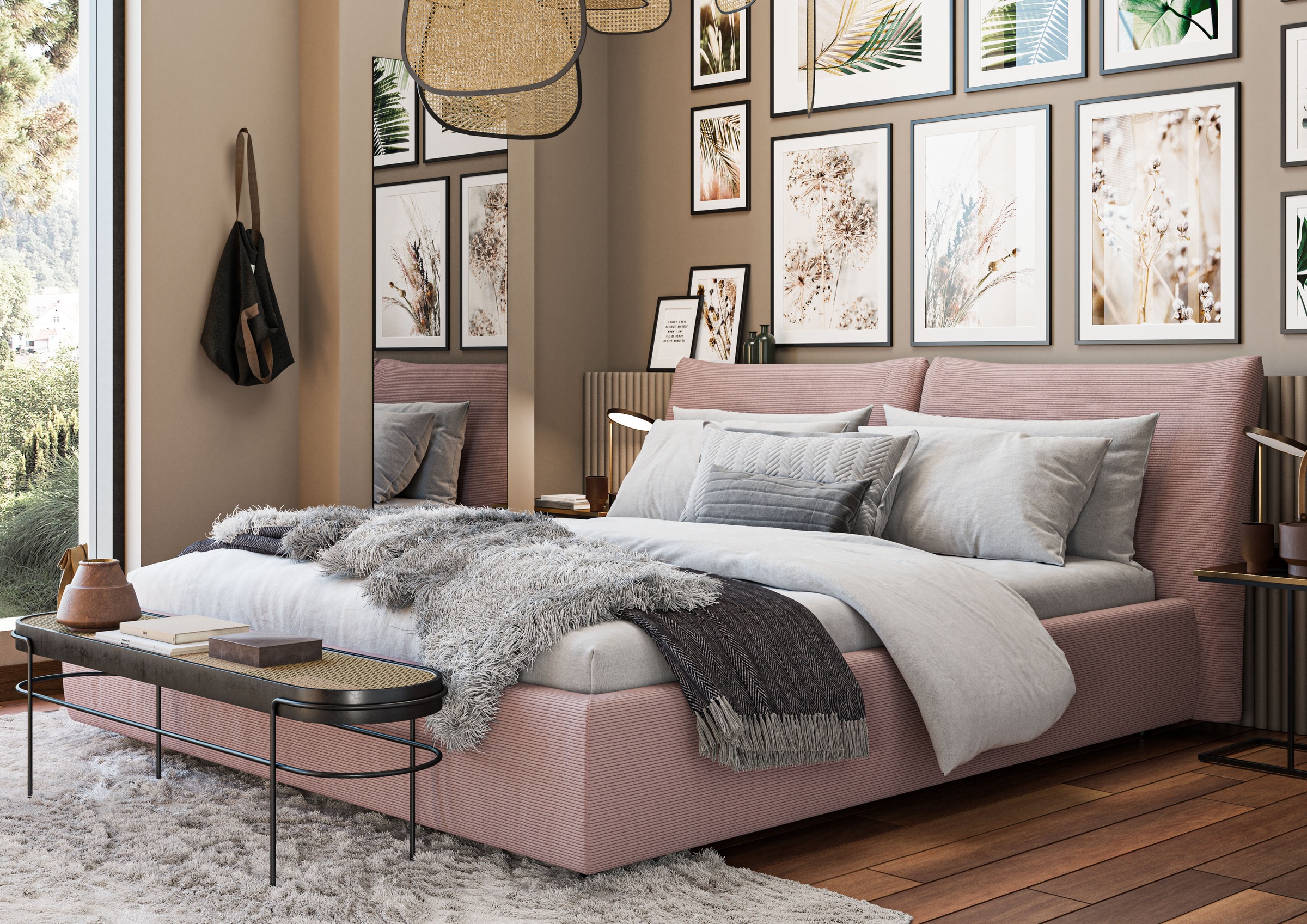 PLACES OF STYLE Polsterbett "Priora in 4 Breiten bis 200cm" auch in NaturLE günstig online kaufen