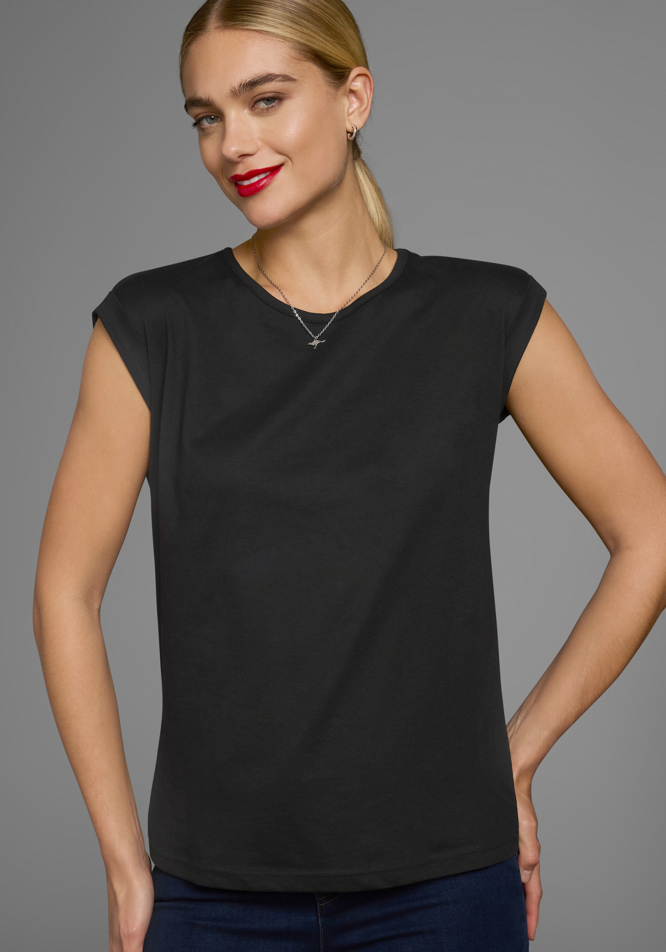 Boysen's T-Shirt Kurzarm,  unifarben,  Rundhals,  für Freizeit und Alltag