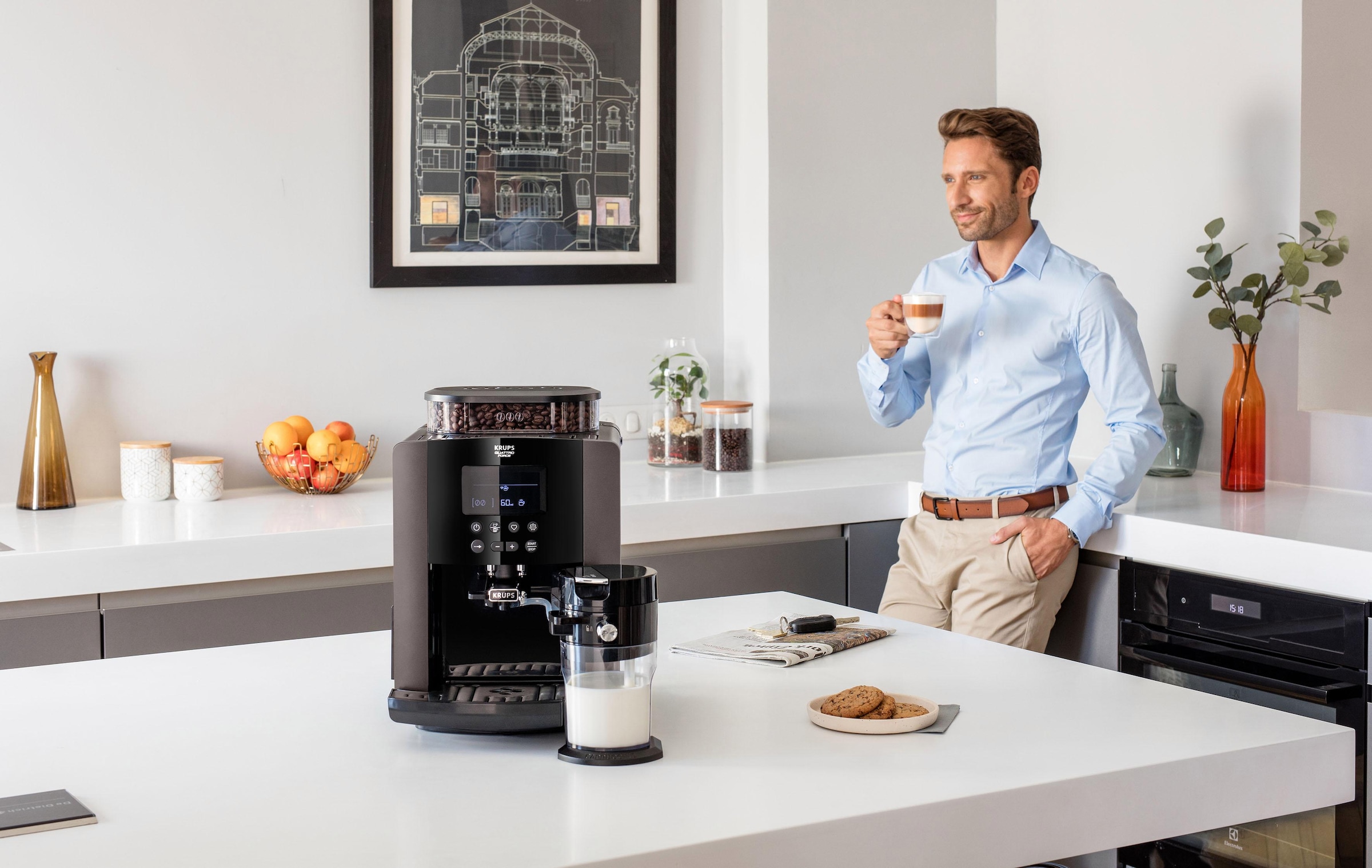 8. Bild von Krups Kaffeevollautomat »EA819E Arabica Latte«, Wassertankkapazität: 1,7 Liter, Pumpendruck: 15 Bar, LCD-Display