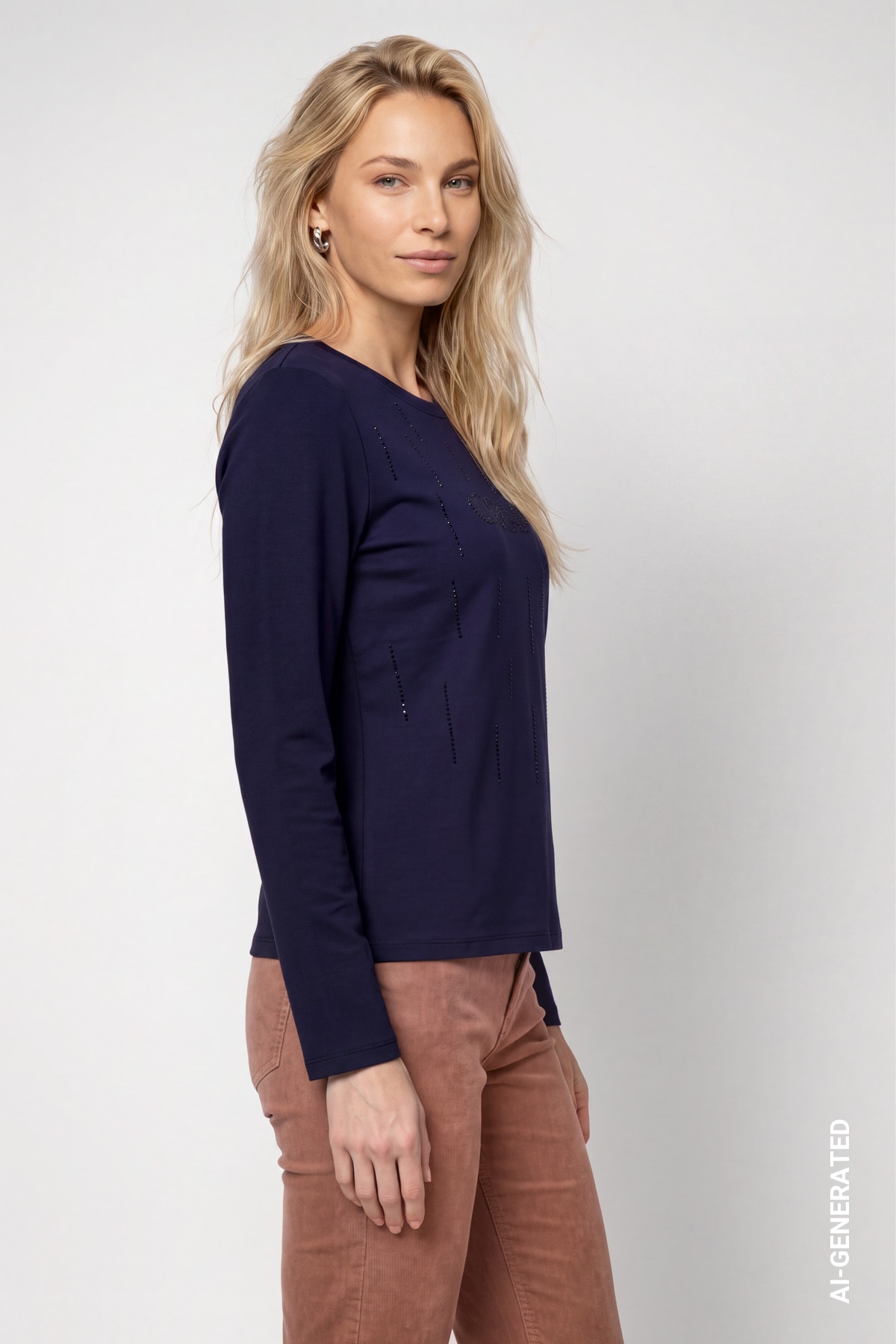 Monari Langarmshirt Regular fit mit Rundhalsausschnitt