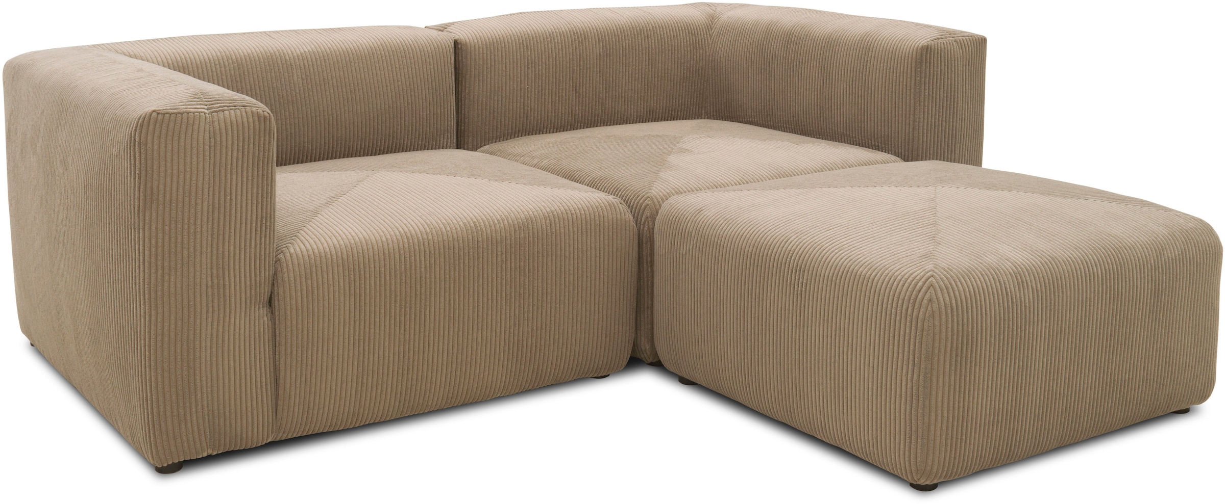 Home affaire Ecksofa »Gerrid L-Form« Cord, Modulsofa, bestehend aus 2 Eckelementen + 1 Hocker