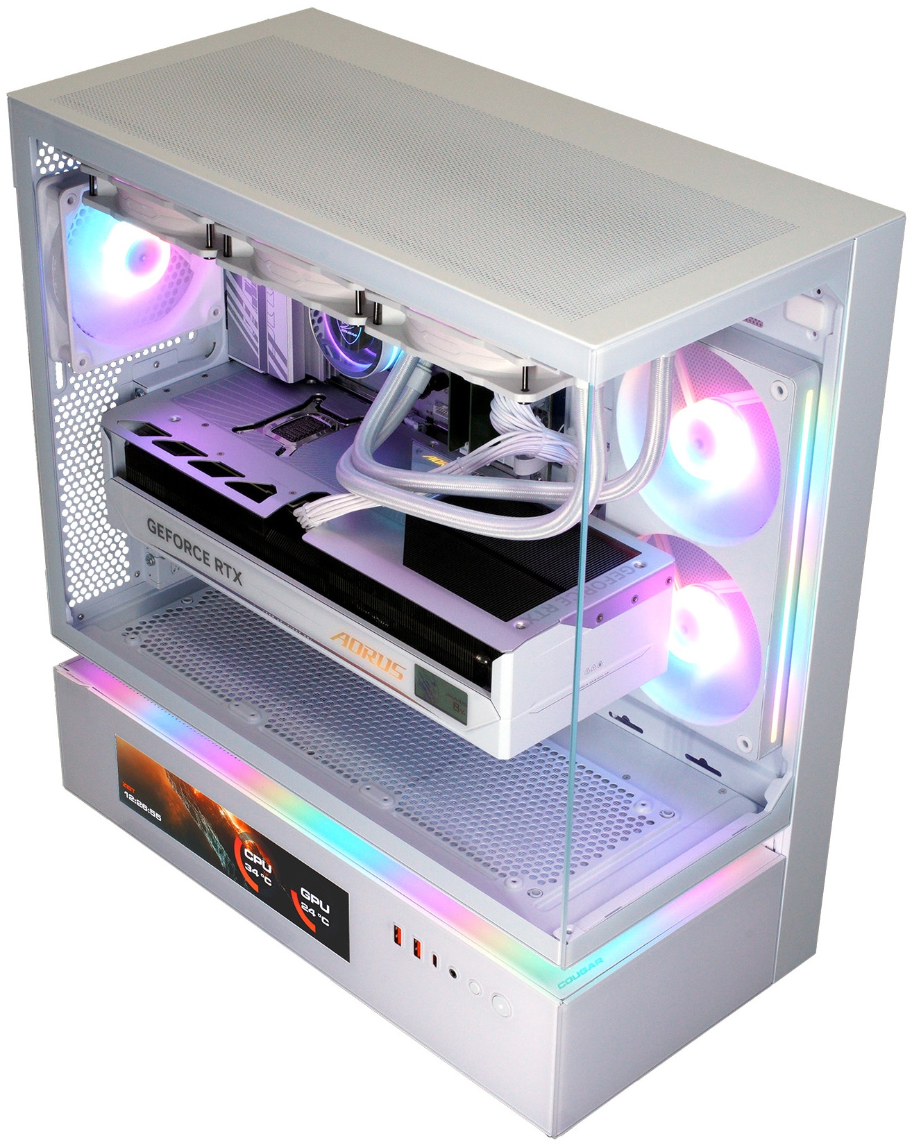 Cougar Gaming-PC »CFV235 Vision WT 8130 AMD Ryzen 7 9850X3D 32GB DDR5 2TB SSD RTX 5080« Windows 11, DDR5 RAM, Wasserkühlung