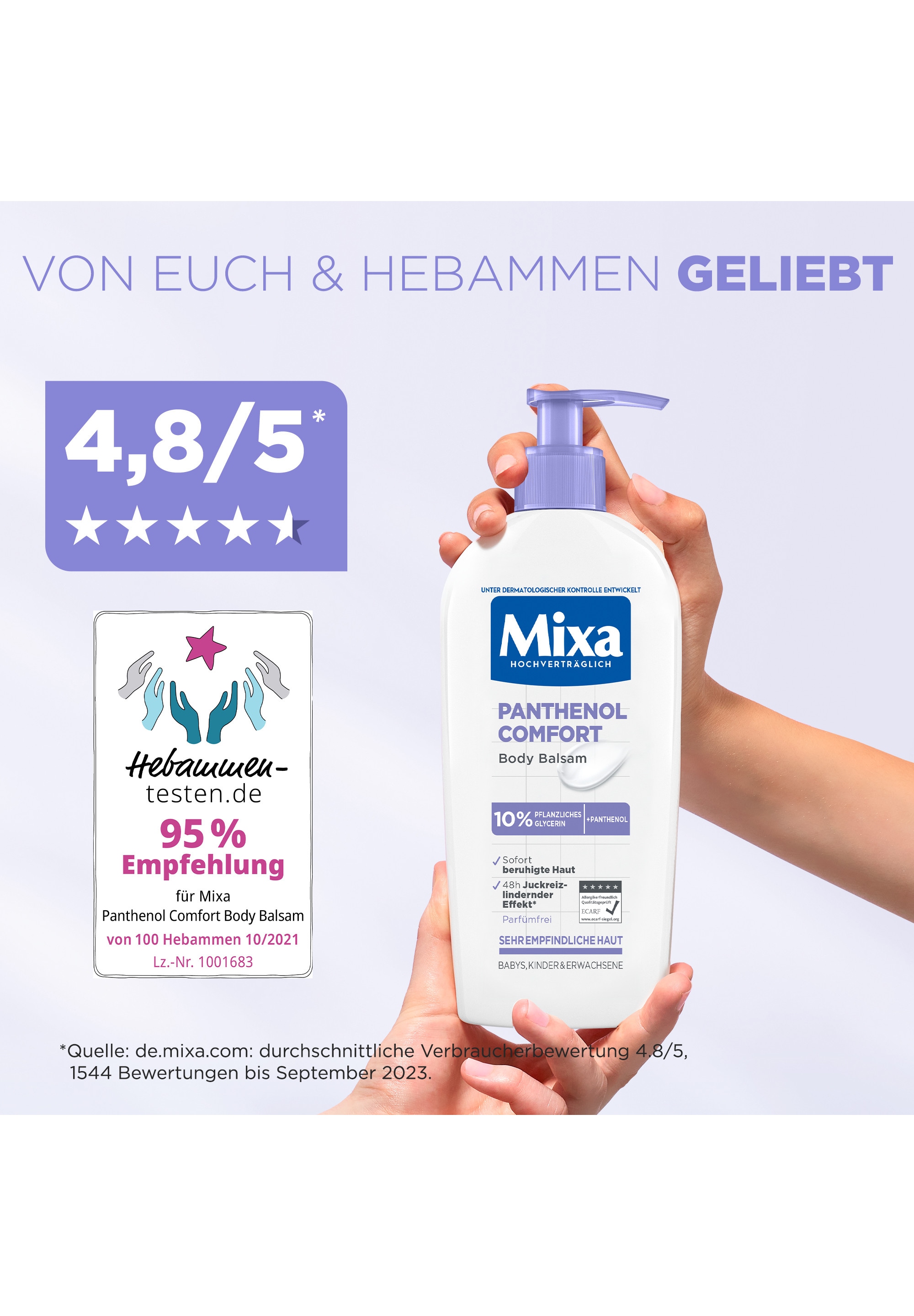 Mixa Körperbalsam »MIXA PANTHENOL COMFORT BODY BALSAM« wirkt Spannungsgefühlen entgegen, beruhigende Wirkung