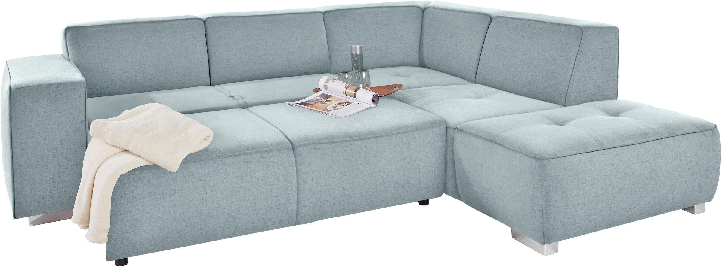 INOSIGN Ecksofa »Sapporo L-Form«, wahlweise Bettfunktion oder Sitztiefenverstellung, Federkern