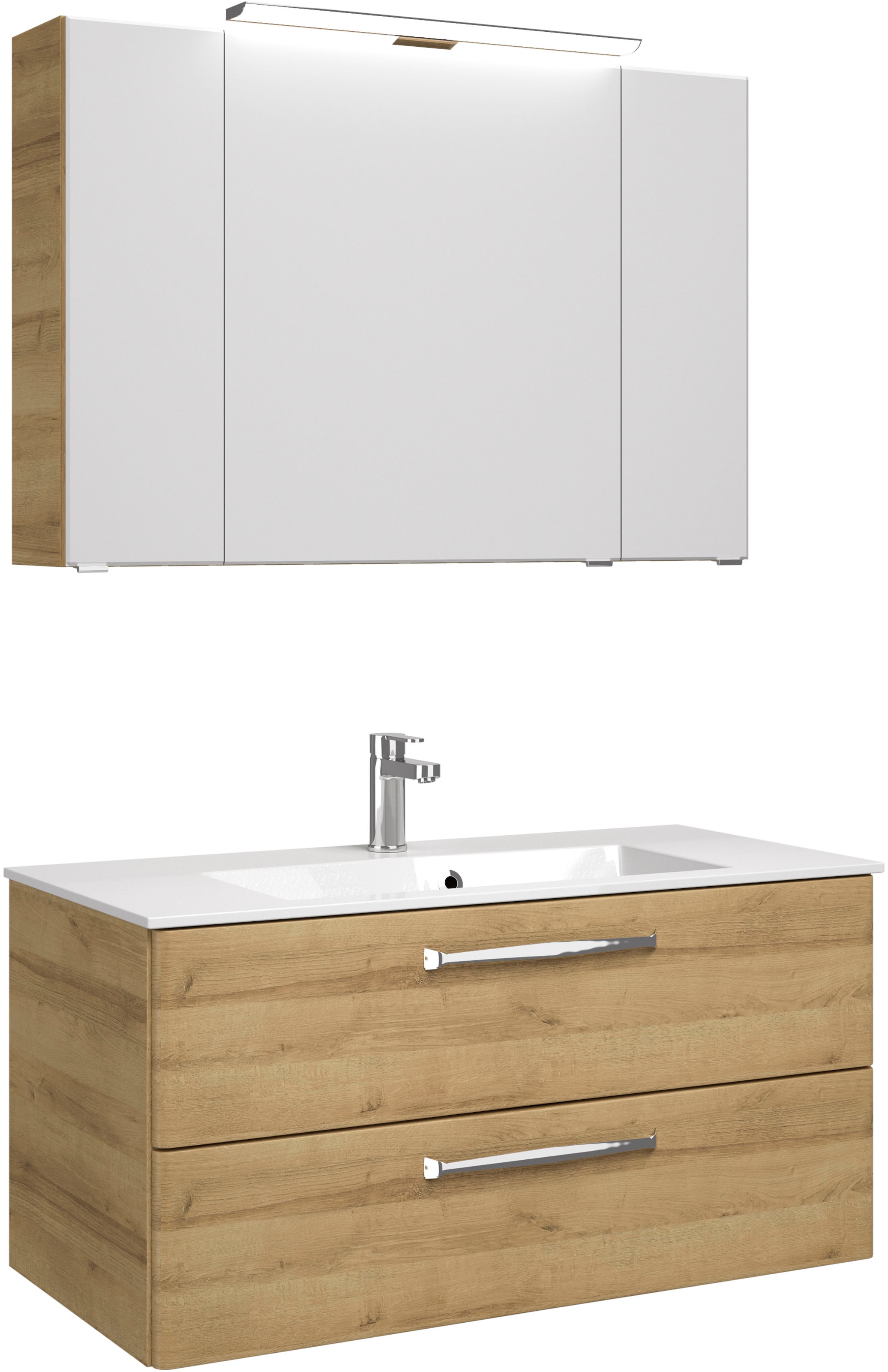 Saphir Badmöbel-Set »Trentino 2-tlg Mineralmarmor-Waschtisch, Spiegelschran günstig online kaufen