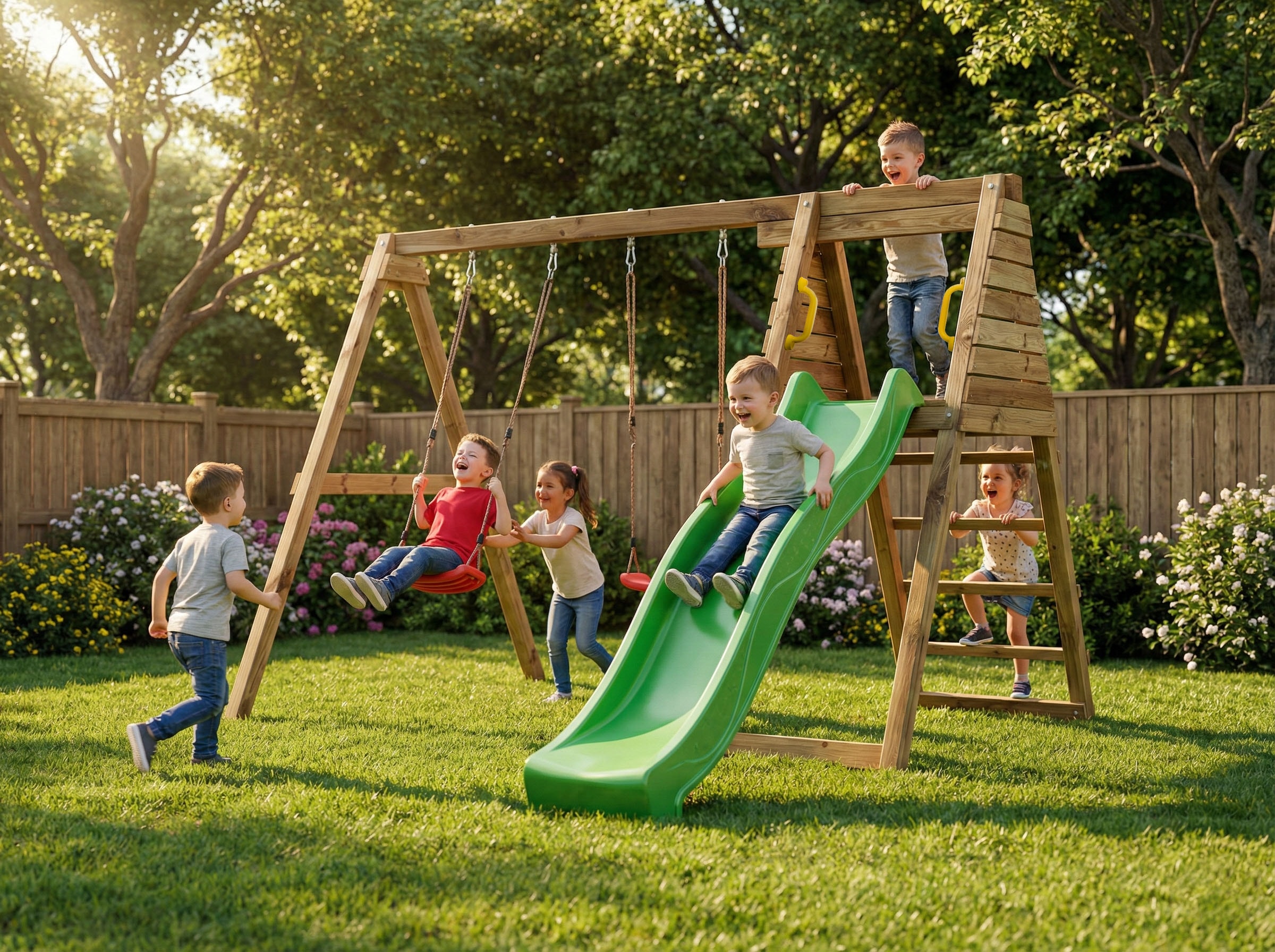 FUNGOO Spielturm »MaxPlay - Gym« mit Rutsche und Doppelschaukel