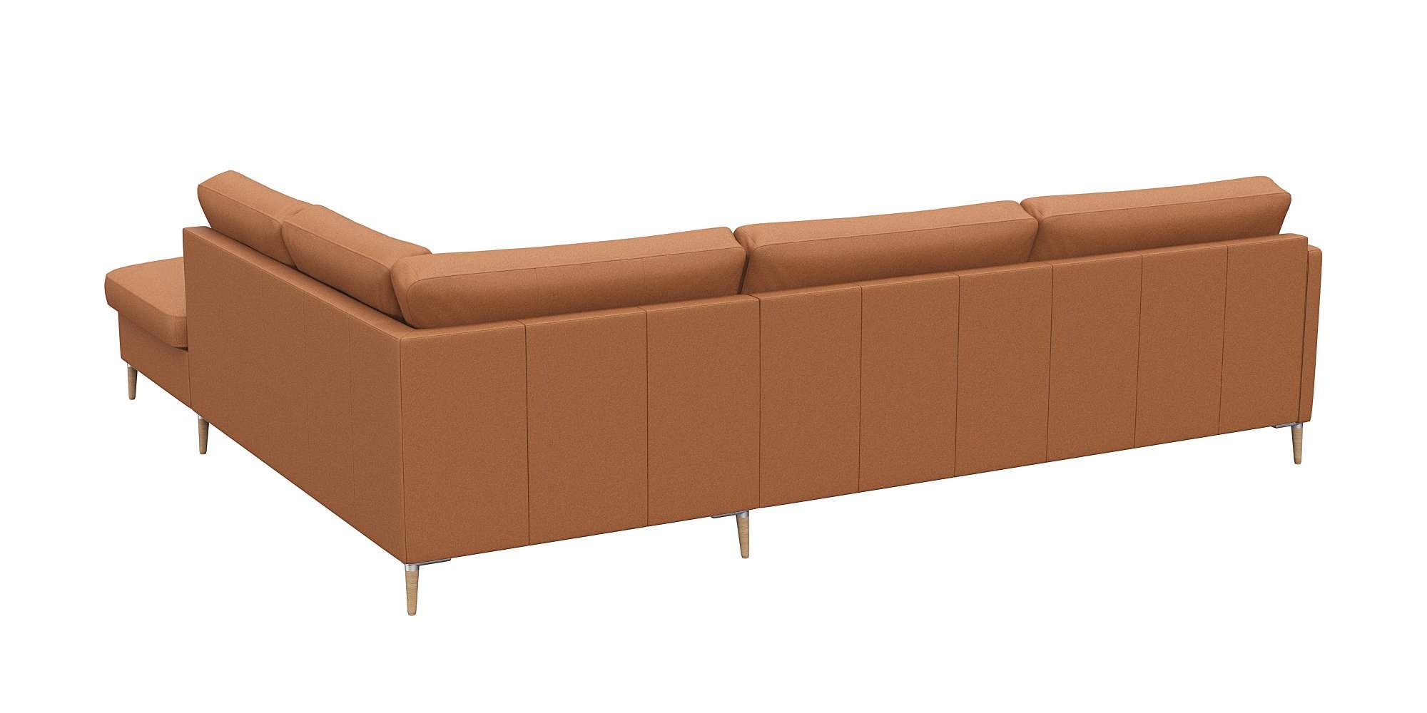 FLEXLUX Ecksofa »Fiore, super Sitzkomfort durch Kaltschaum im Sitz, L-Form«, schmale Armlehnen, Füße Alu+ Eiche