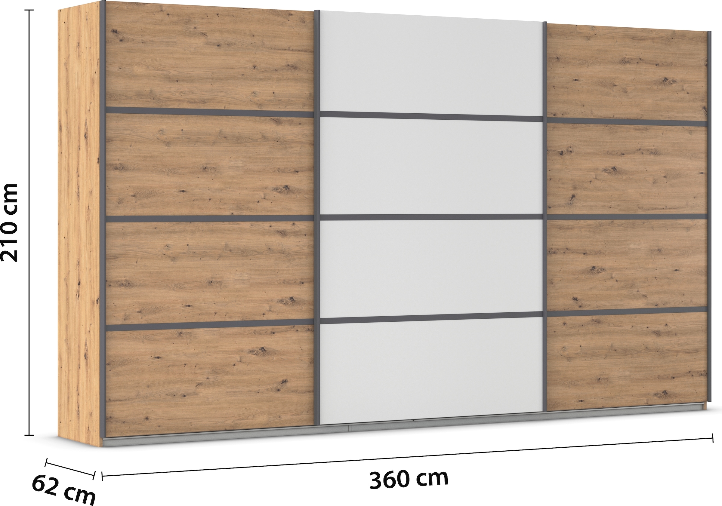 rauch Kleiderschrank »Schwebetürenschrank OTTO´s Choice Garderobe Schrank TOP ANGEBOT Avola«, (in 3 verschiedenen Ausstattungen BASIC/CLASSIC/PREMIUM), mit eleganten Zierleisten in Chrom, Schwarz oder Weiß MADE IN GERMANY