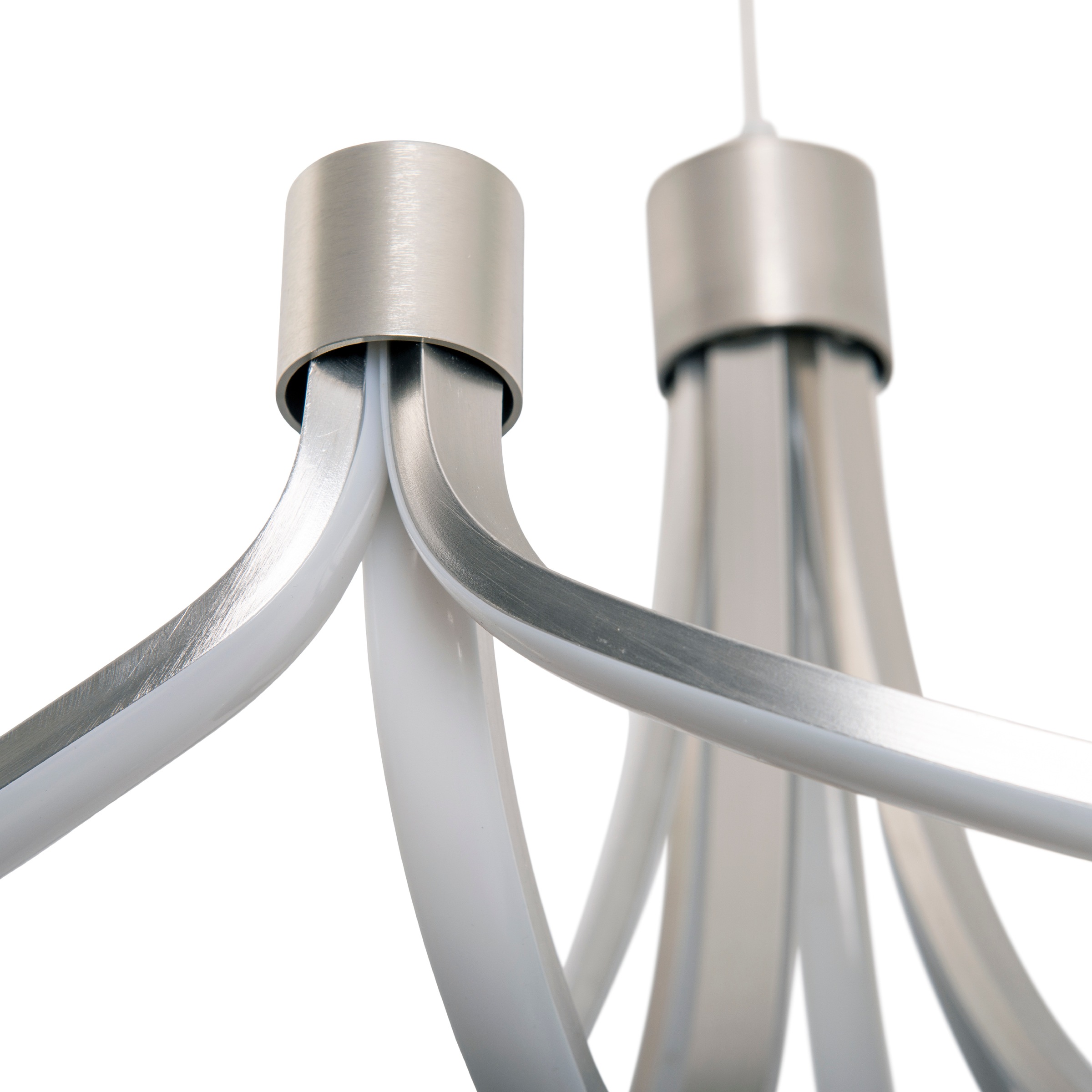 näve LED Pendelleuchte »Festos«, 1 flammig, Leuchtmittel LED-Modul | LED fest integriert, Kronleuchter, stufenweise dimmbar, satiniertes Metall, H: 150cm