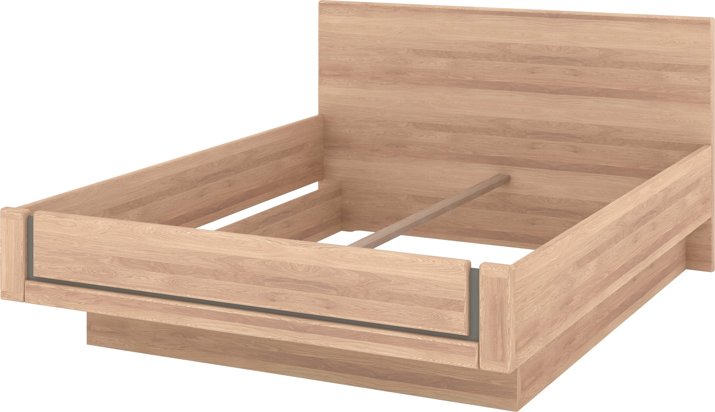 Musterring Holzbett »Sorrent, Bettgestell, Bettrahmen, teilmassiv Eiche«, (MADE IN GERMANY), Eiche teilmassiv, Liegehöhenverstellung, in schwebender Optik