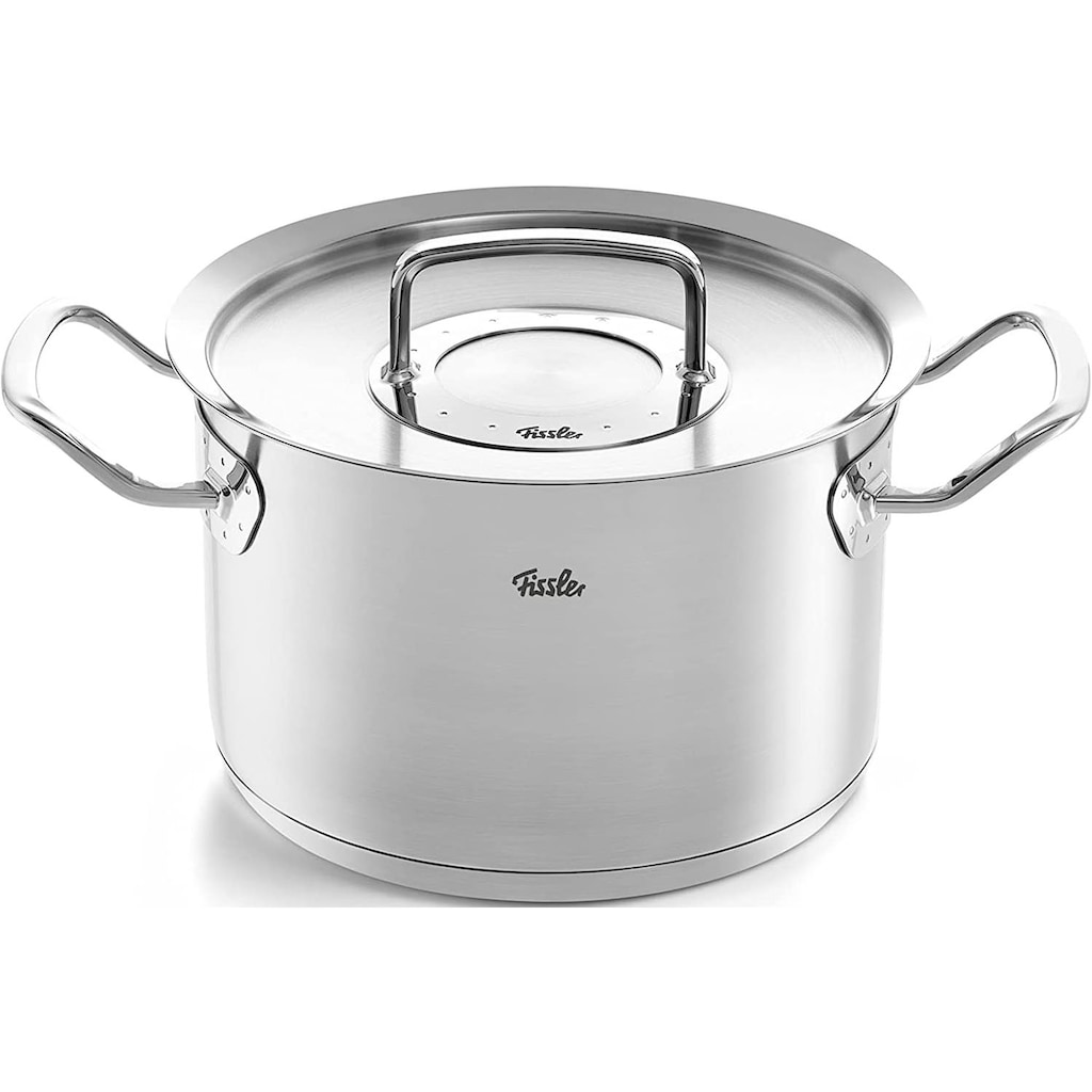 Fissler Topf-Set »ORIGINAL-PROFI COLLECTION® Edelstahl-Topfset«, Edelstahl 18/10, (4 tlg., 1x Kochtopf Ø 20 cm, 1x Stielkasserolle Ø 16 cm, 1x Pfanne Ø 24 cm)