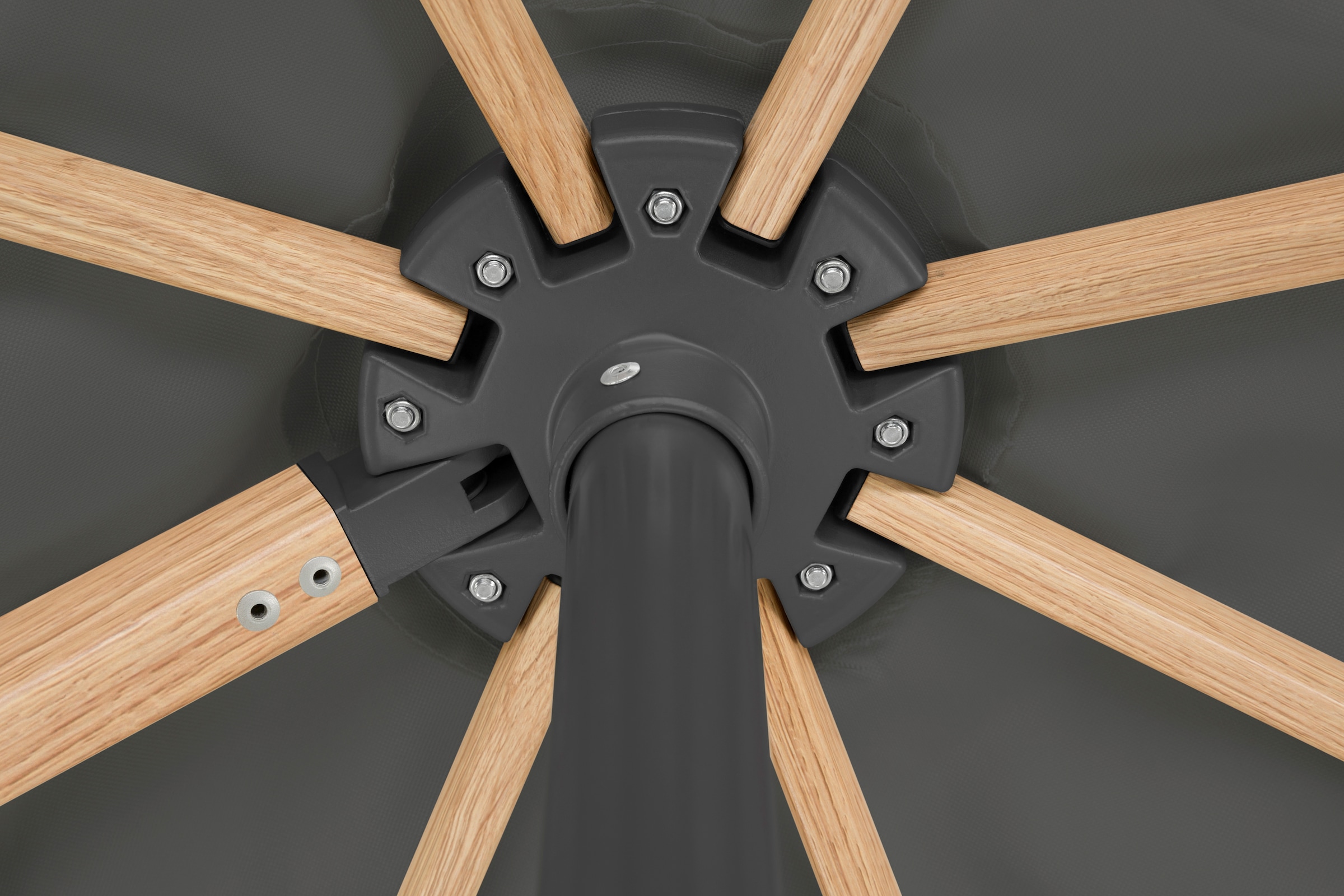Schneider Schirme Ampelschirm »Rhodos Twist Woody«, mit Schutzhülle und Schirmständer, ohne Wegeplatten