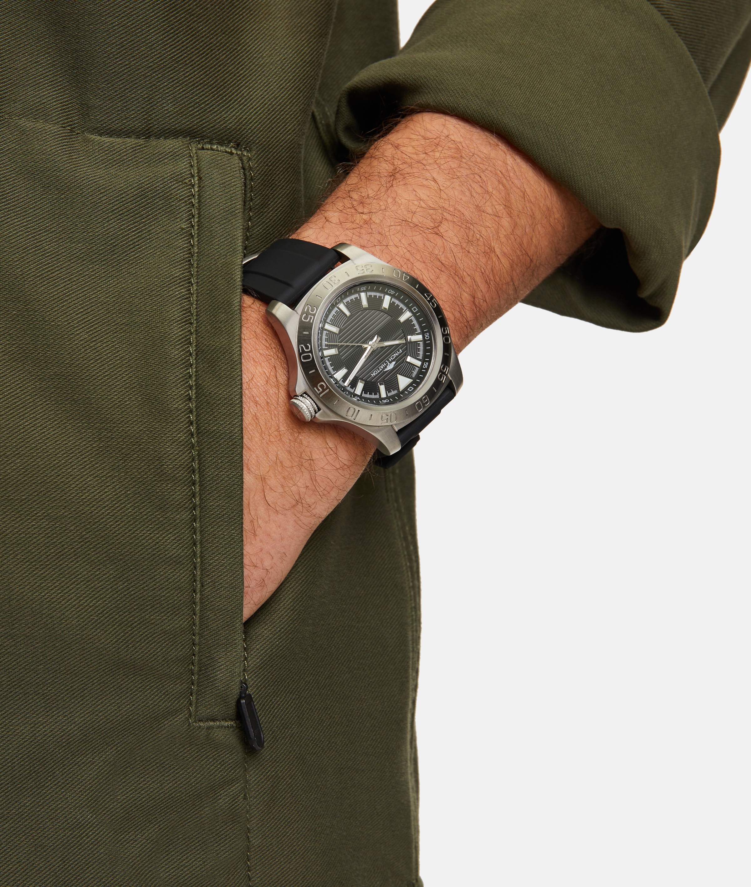 FYNCH-HATTON Quarzuhr Armbanduhr, Herrenuhr, Silikonarmband, analog