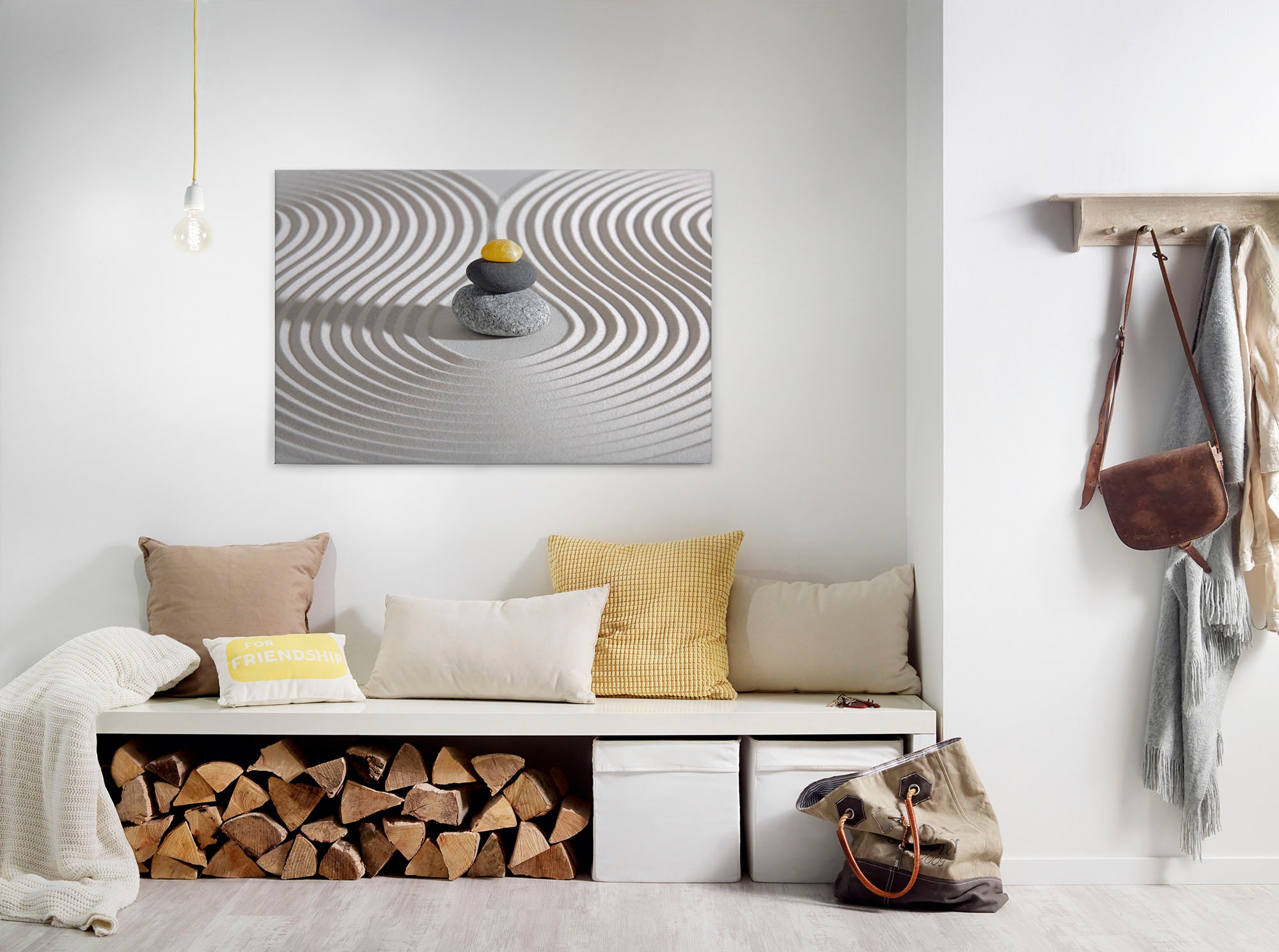 Bricoflor Badezimmer Bild Mit Steinmännchen Wellness Wandbild Für Schlafzim günstig online kaufen