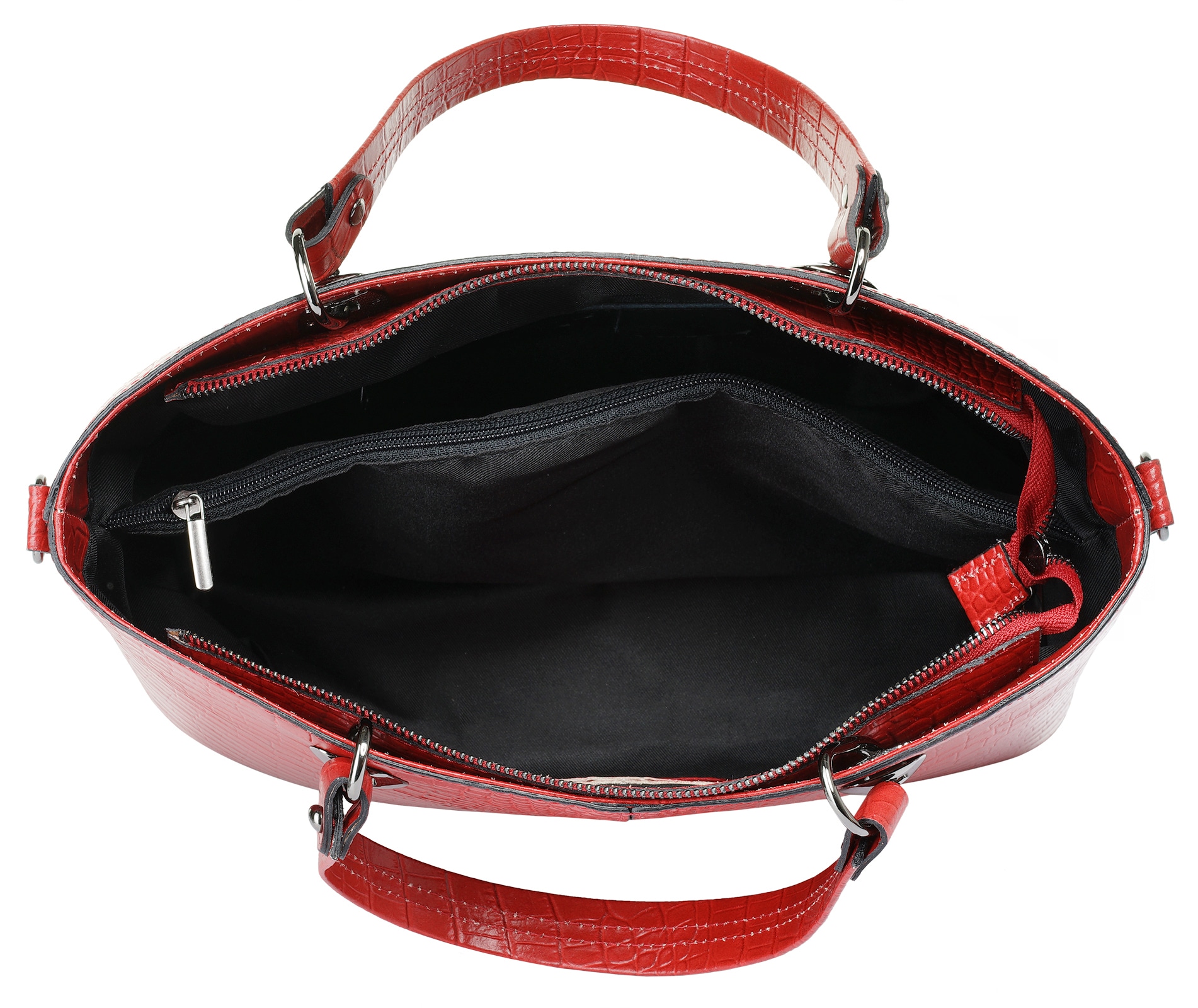 Cluty Henkeltasche, echt Leder, Made in Italy