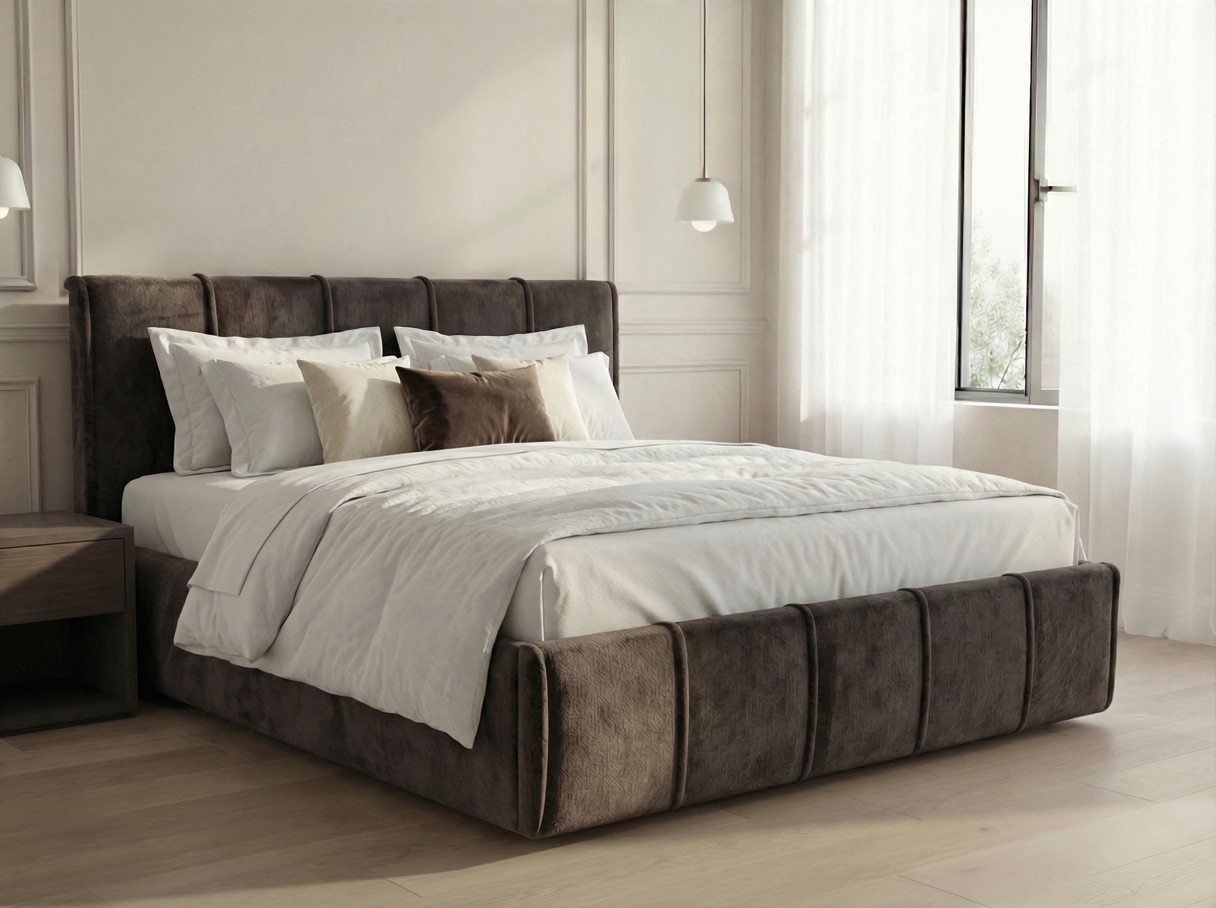 OTTO home Polsterbett »EVELLINA in der Größe 180x200 cm, mit flauschigem Stoff bezogen« wahlweise mit Lattenrost und King-Matratze (28cm)