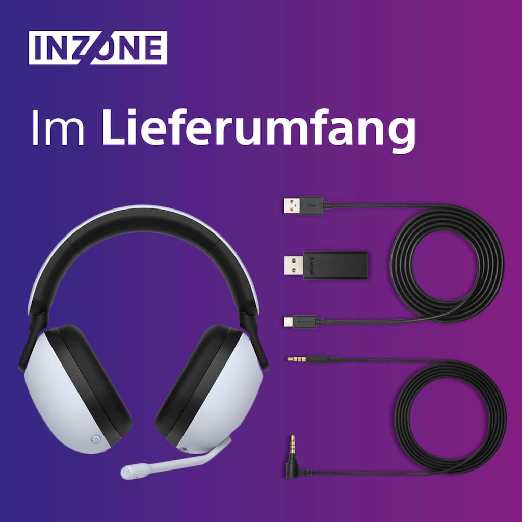 Sony Gaming-Headset »INZONE H9«, Bluetooth-Wireless, Active Noise Cancelling (ANC)-LED Ladestandsanzeige-Quick Attention Modus