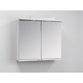 Homexperts Spiegelschrank »Nusa«, Breite 80 cm, mit LED-Beleuchtung und Schalter-Steckdosen-Box, hinter den Spigeltüren praktische Ablageböden