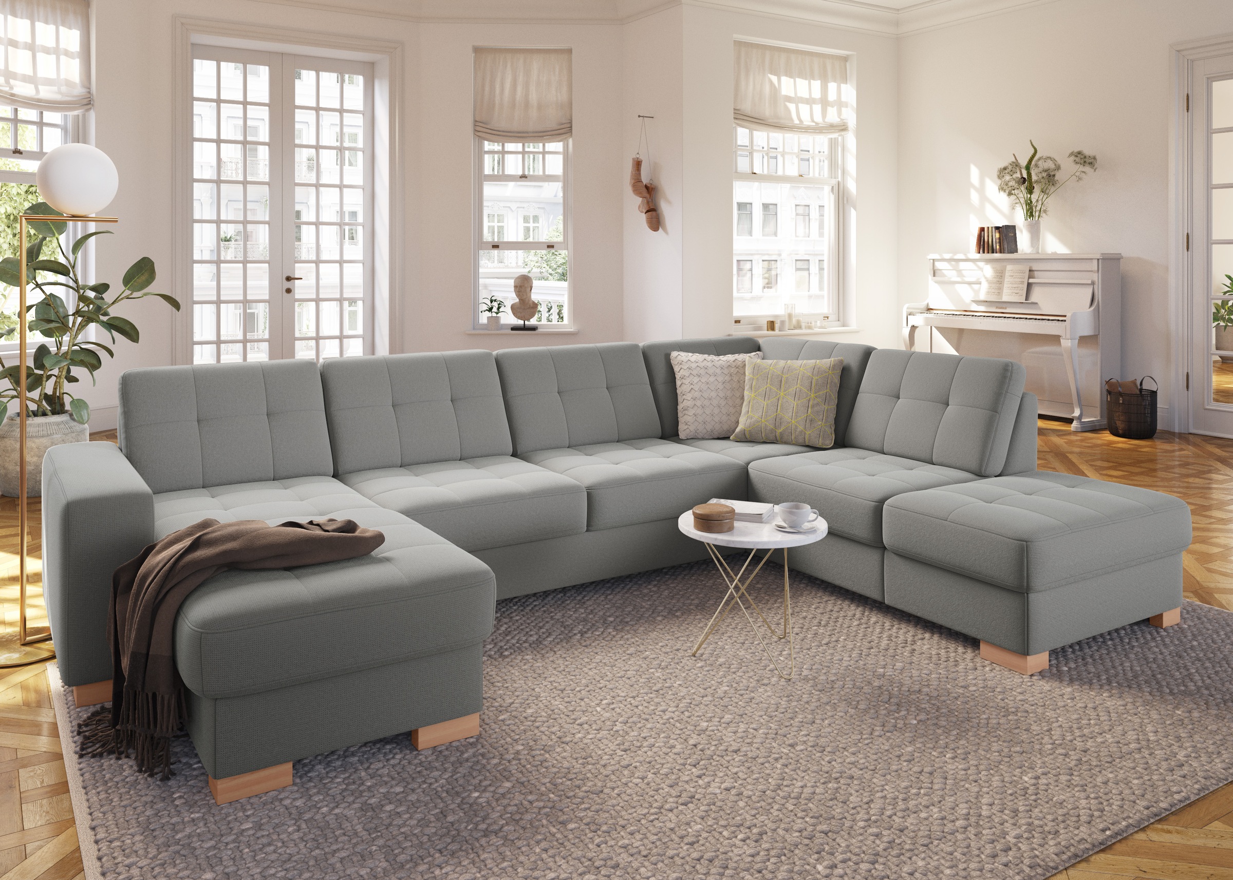 sit&more Wohnlandschaft »Quincy U-Form«, wahlweise mit Bettfunktion und Bettkasten