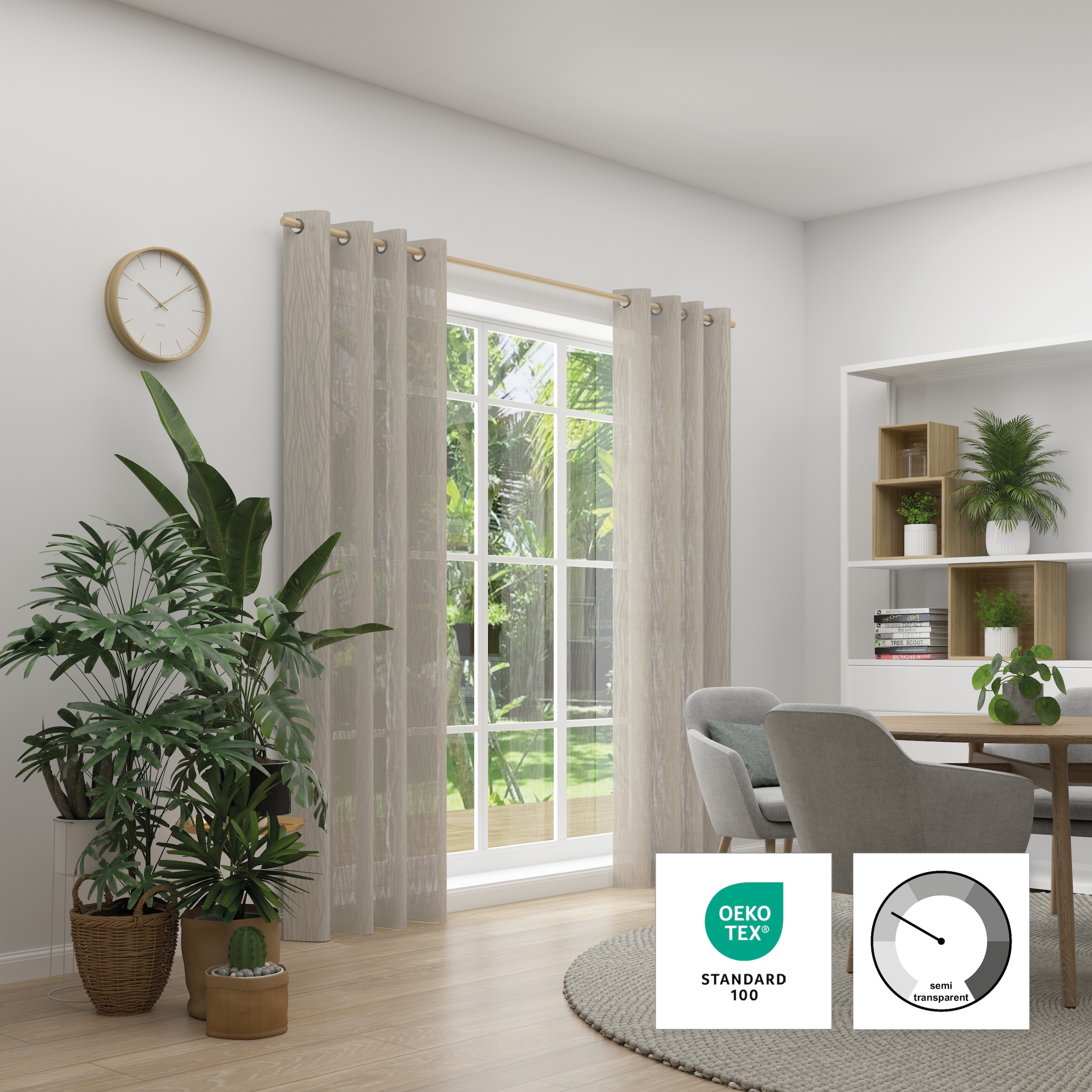 Neutex for you! Vorhang »RAYA« Ösen 1 Stk. tlg. Grafische Linienstruktur