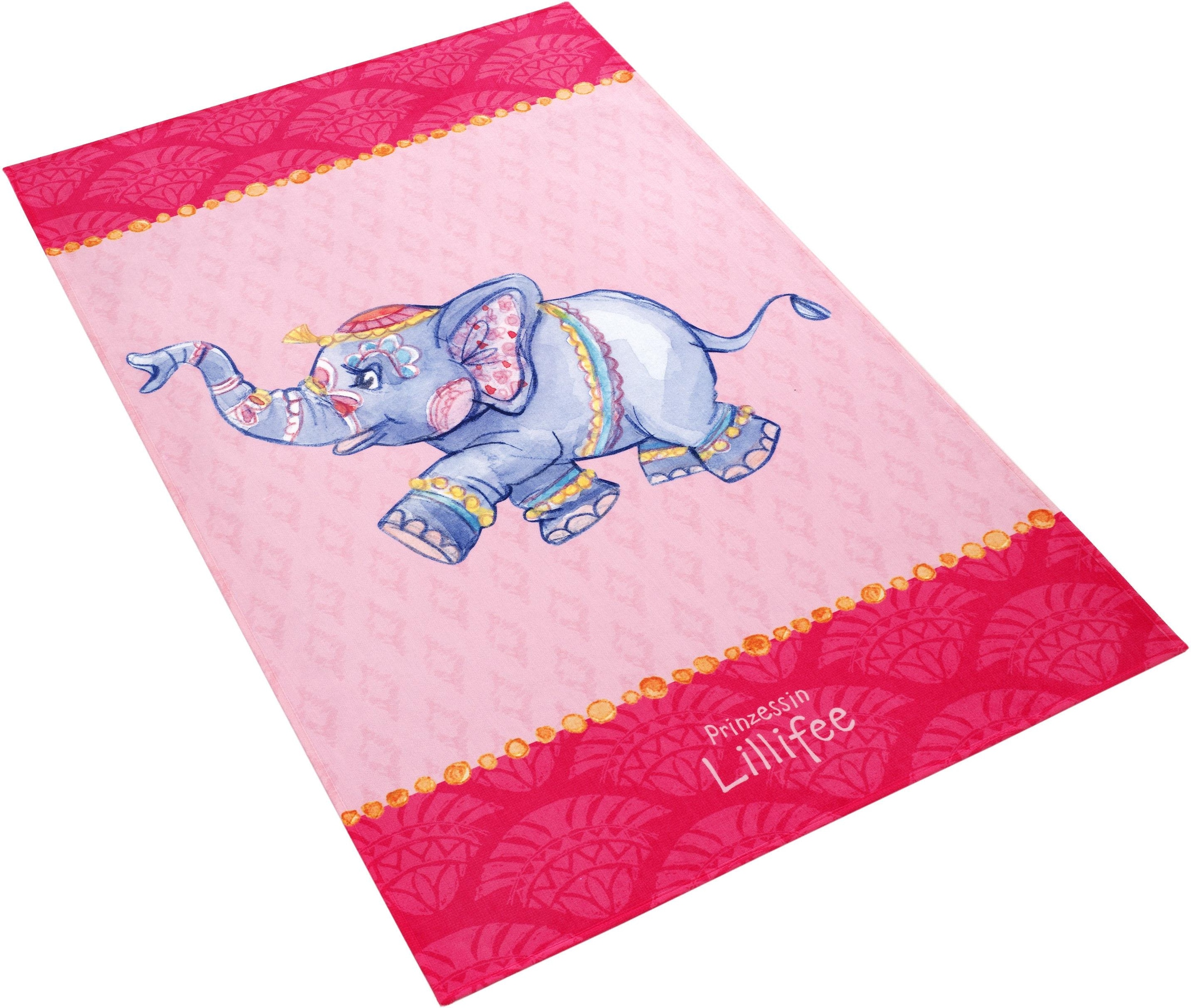 Prinzessin Lillifee Kinderteppich »LI-112«, rechteckig, bedruckter Stoff,  Motiv Elefant, weiche Microfaser, Kinderzimmer auf Rechnung kaufen