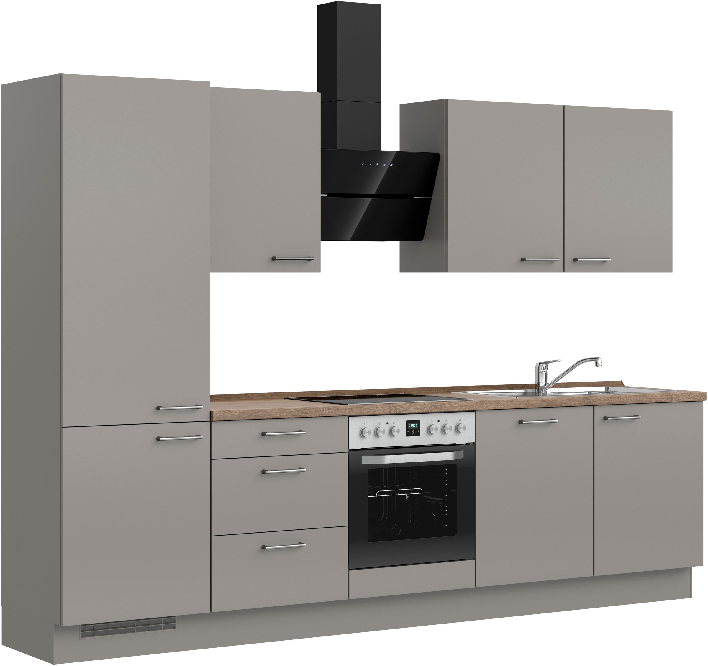 nobilia® Küchenzeile »"Laser II"«, vormontiert, Ausrichtung wählbar, Breite 300 cm, wahlw. mit E-Geräten