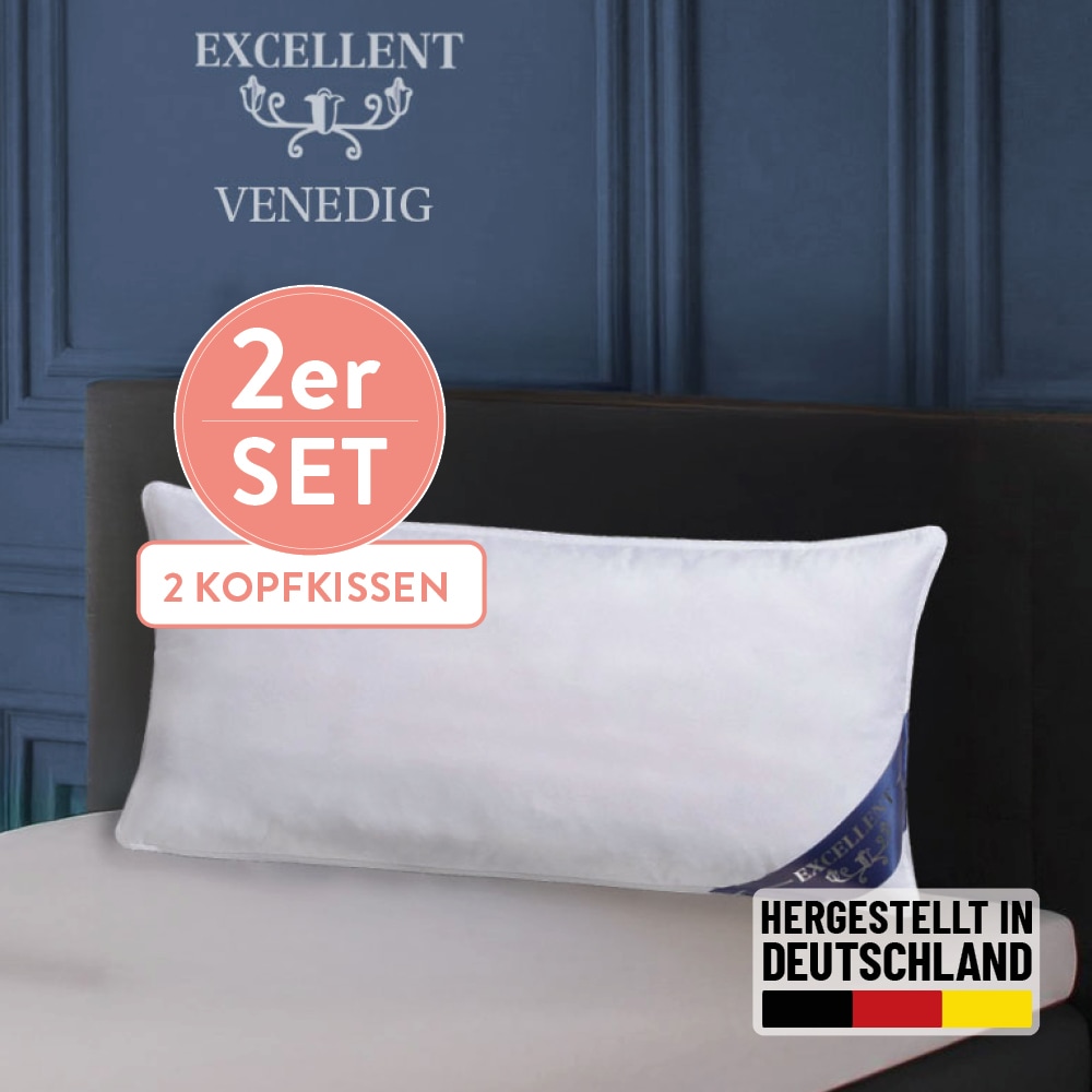 Excellent 3-Kammer-Kopfkissen »Kopfkissen "Venedig" Kissen mit Feder und Da günstig online kaufen